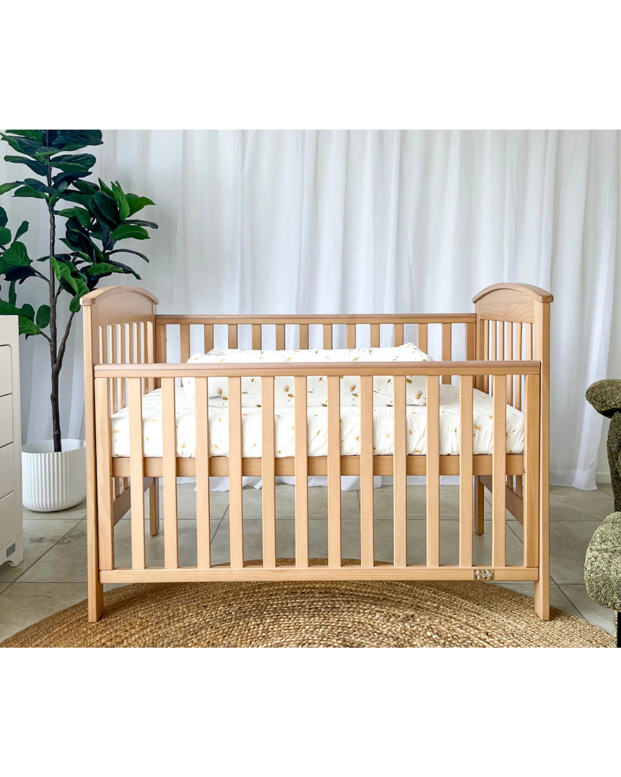 1 Babyhood Classic Curve Cot - Natural, 1 of 4