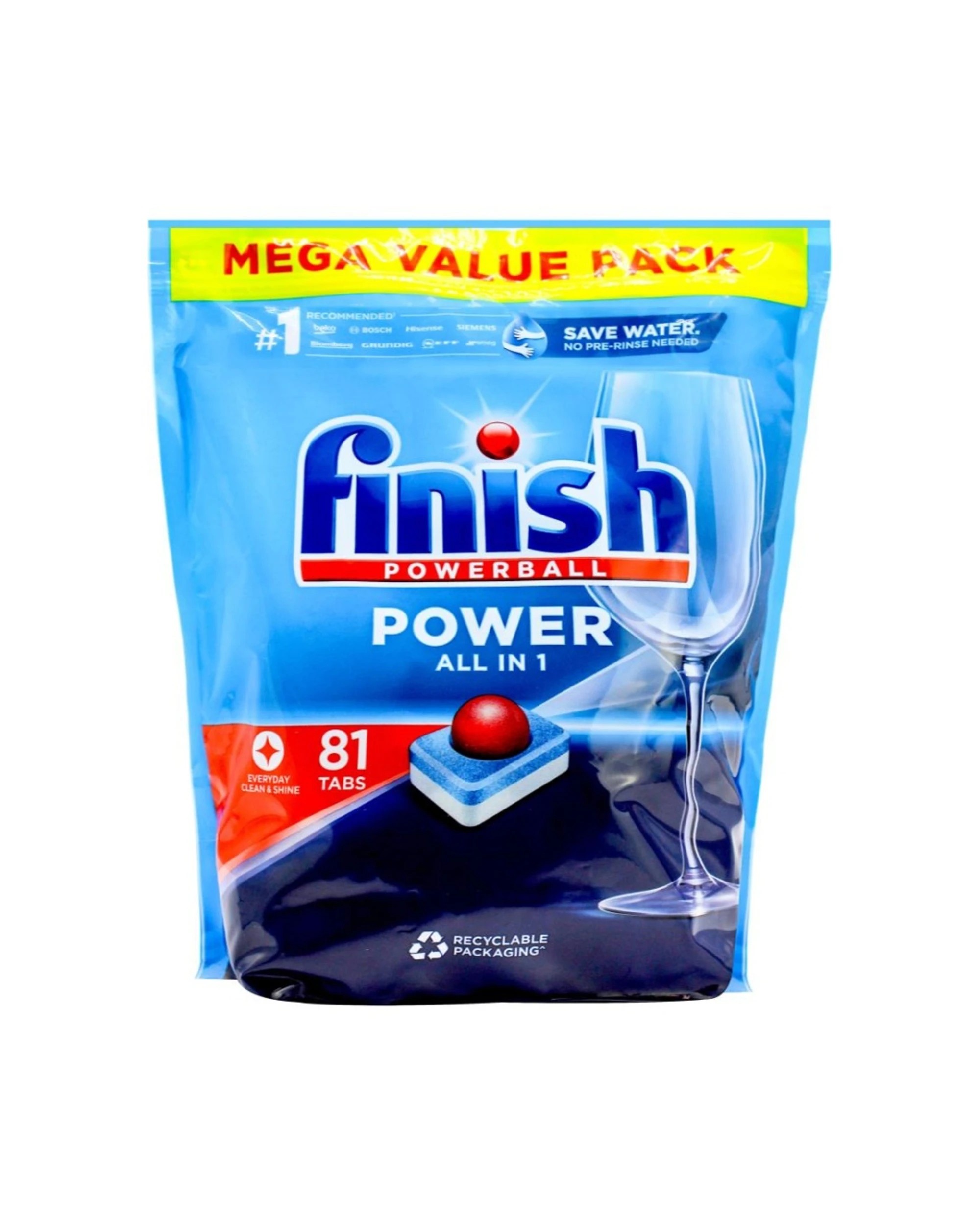 1 Finish Powerball Dishwashing Tablets Power All In 1 Mega Value Pack 81pc, 1 of 3