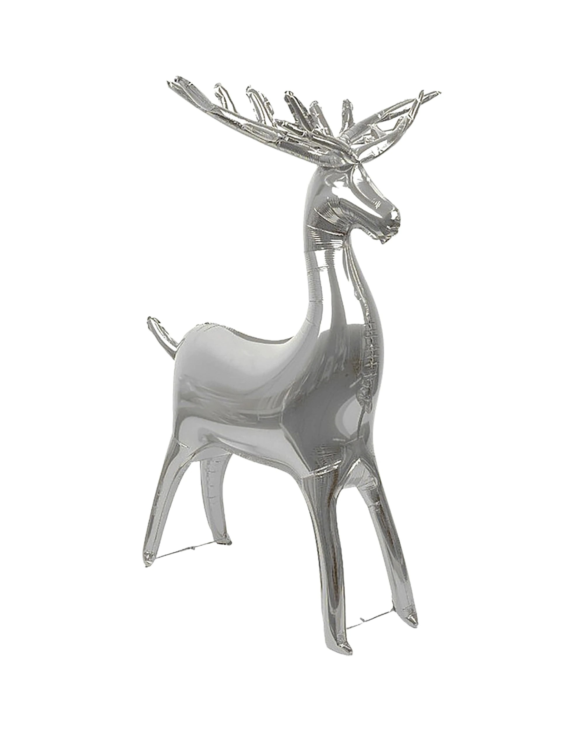 1 Meteor Reindeer Standing Air Fill Foil Balloon 100cm - Silver, 1 of 2