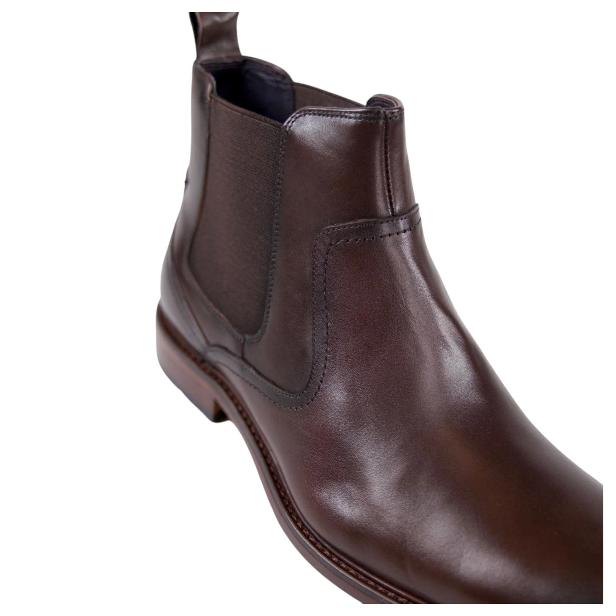 6 Batsanis Mens Garrett Chelsea Boots BROWN, 6 of 6