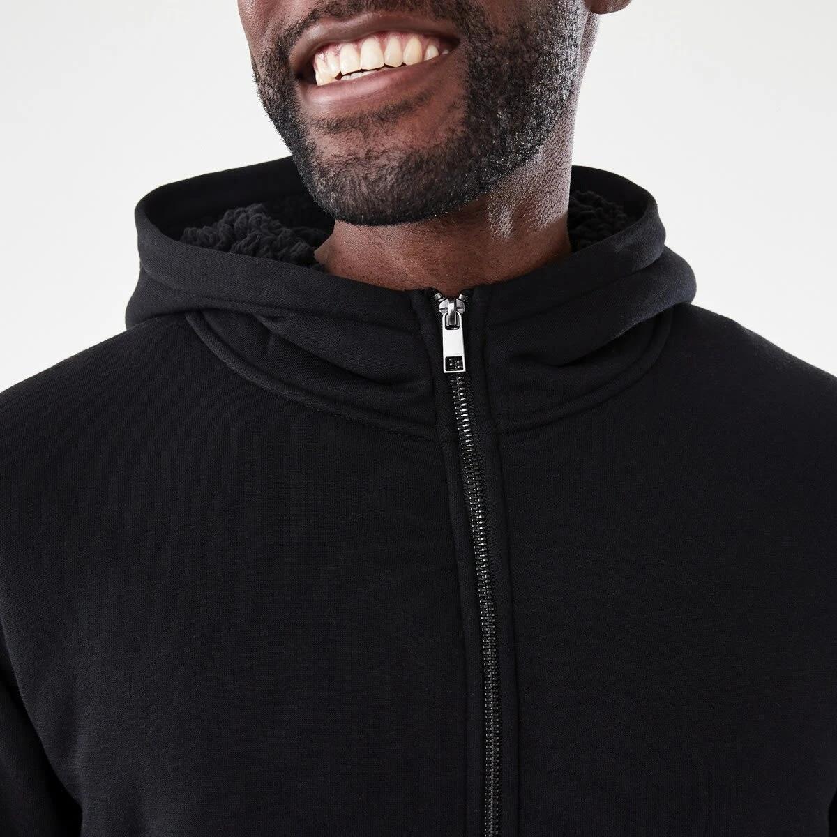 6 Sherpa Lined Zip Through Hoodie Black, 6 of 7