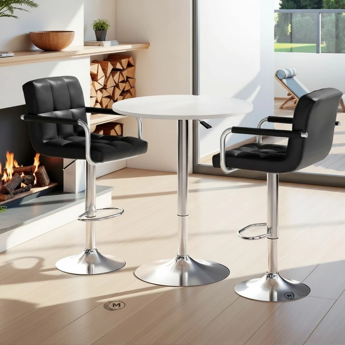 5 Artiss Bar Table and Stools Set Dining Desk Kitchen Chairs Cafe Pub - Multi, 5 of 6