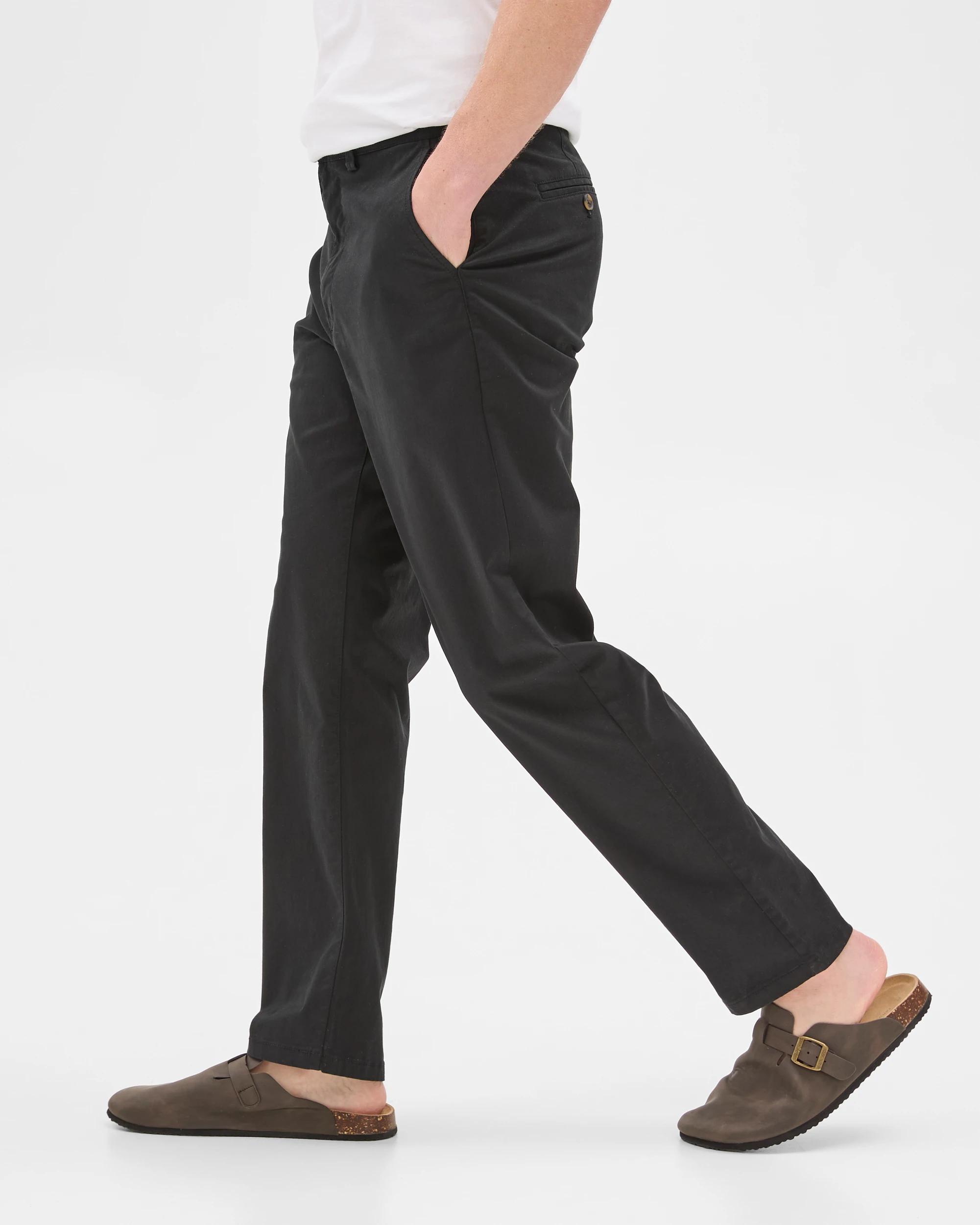 4 Target Man Australian Cotton Relaxed Fit Chino Pants, Sand, Size 34 BLACK, 4 of 6