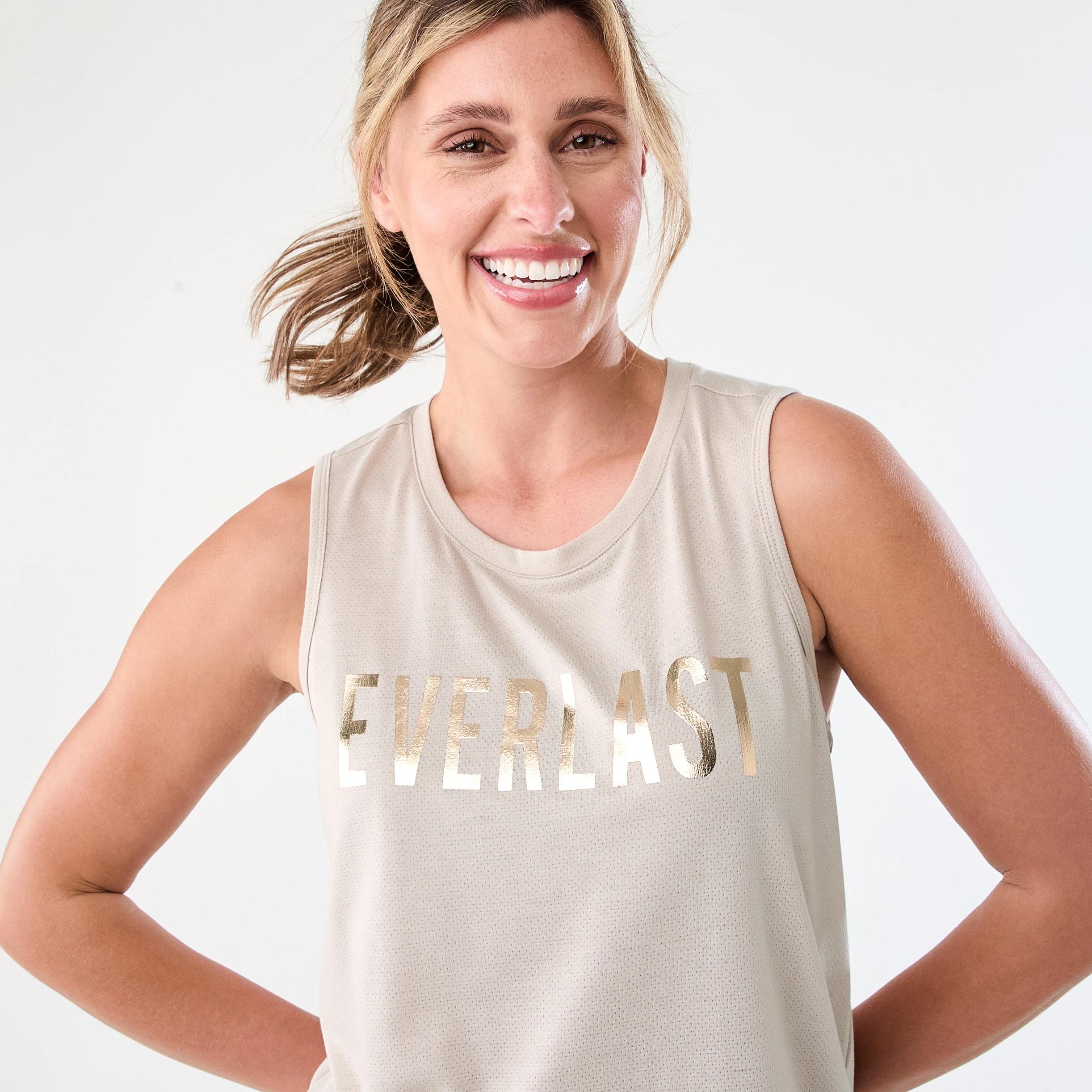 4 Everlast Womens Keyhole Tank EVERLAST BLOCK LOGO STONE, 4 of 7