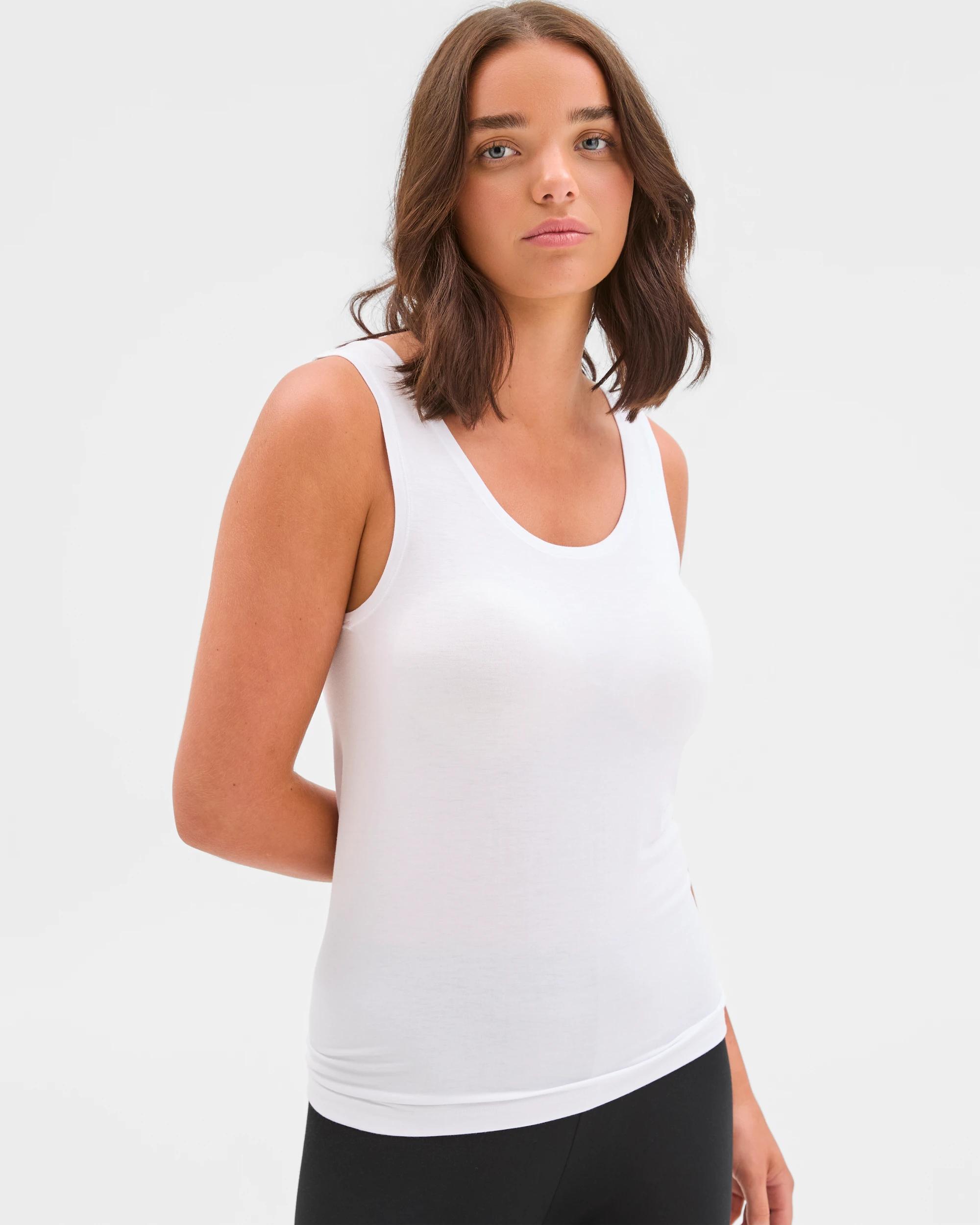 1 Target Woman Bamboo Thermal Tank Top WHITE, 1 of 5