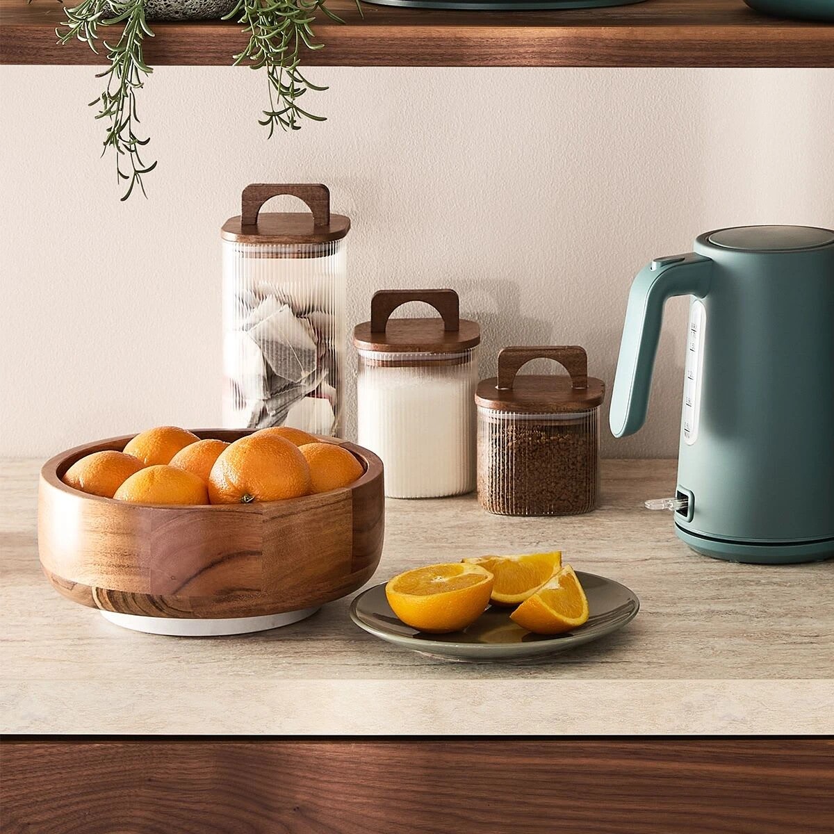 8 Acacia/Marble Fruit Bowl, 8 of 8