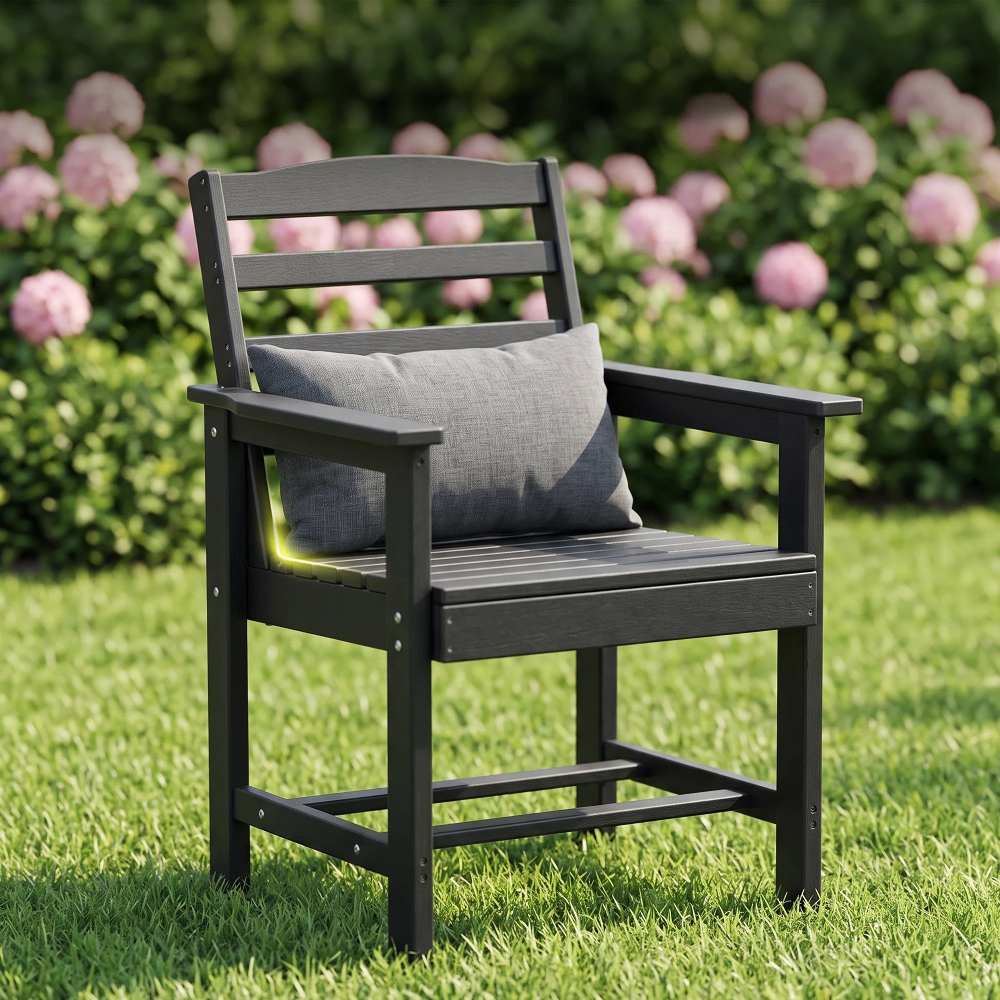 8 Gardeon 7 Piece Outdoor Dining Set Patio HDPE Table and Chairs Garden Furniture - Black, 8 of 10