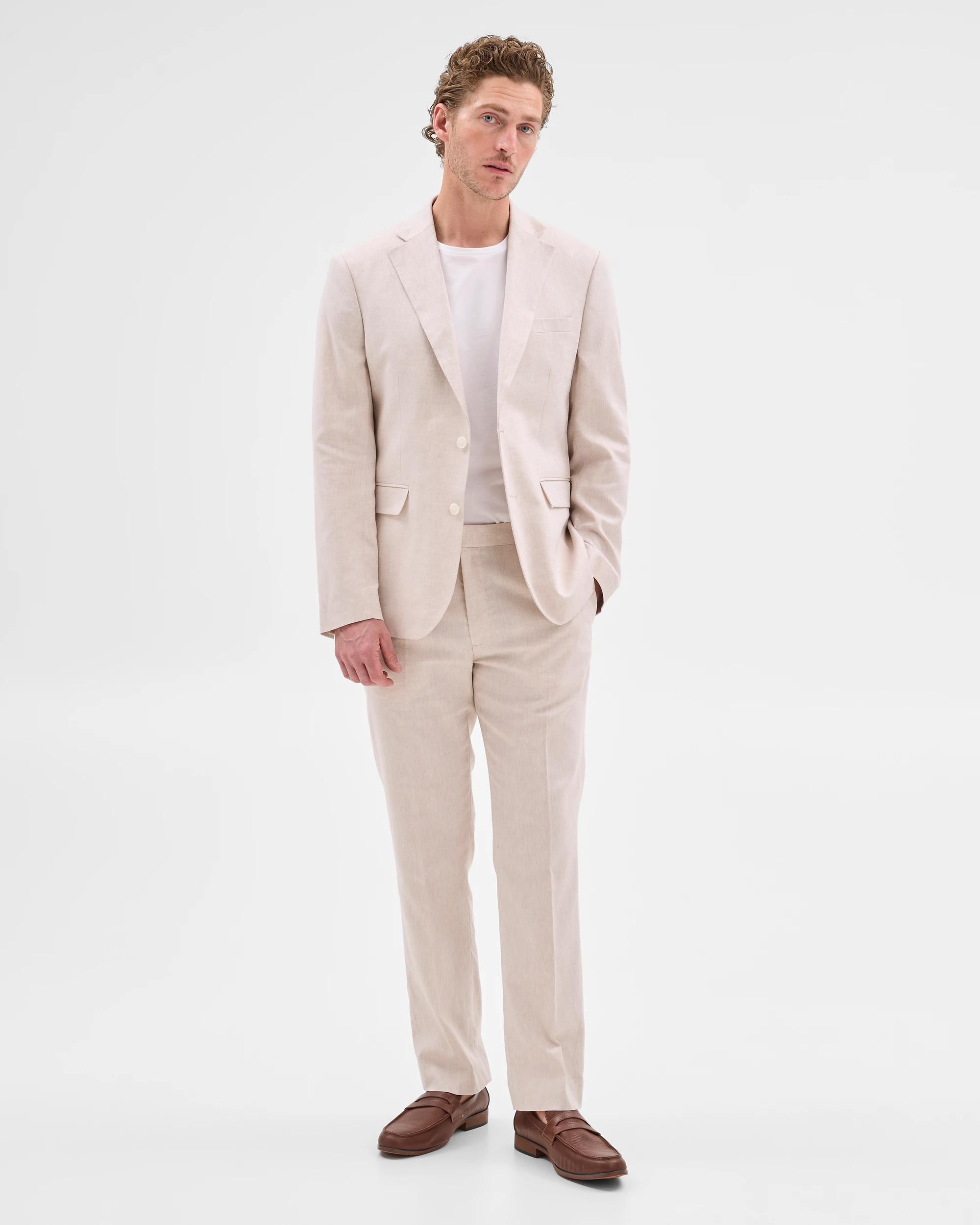 4 European Linen Blend Suit Jacket - Preview NEUTRAL, 4 of 7