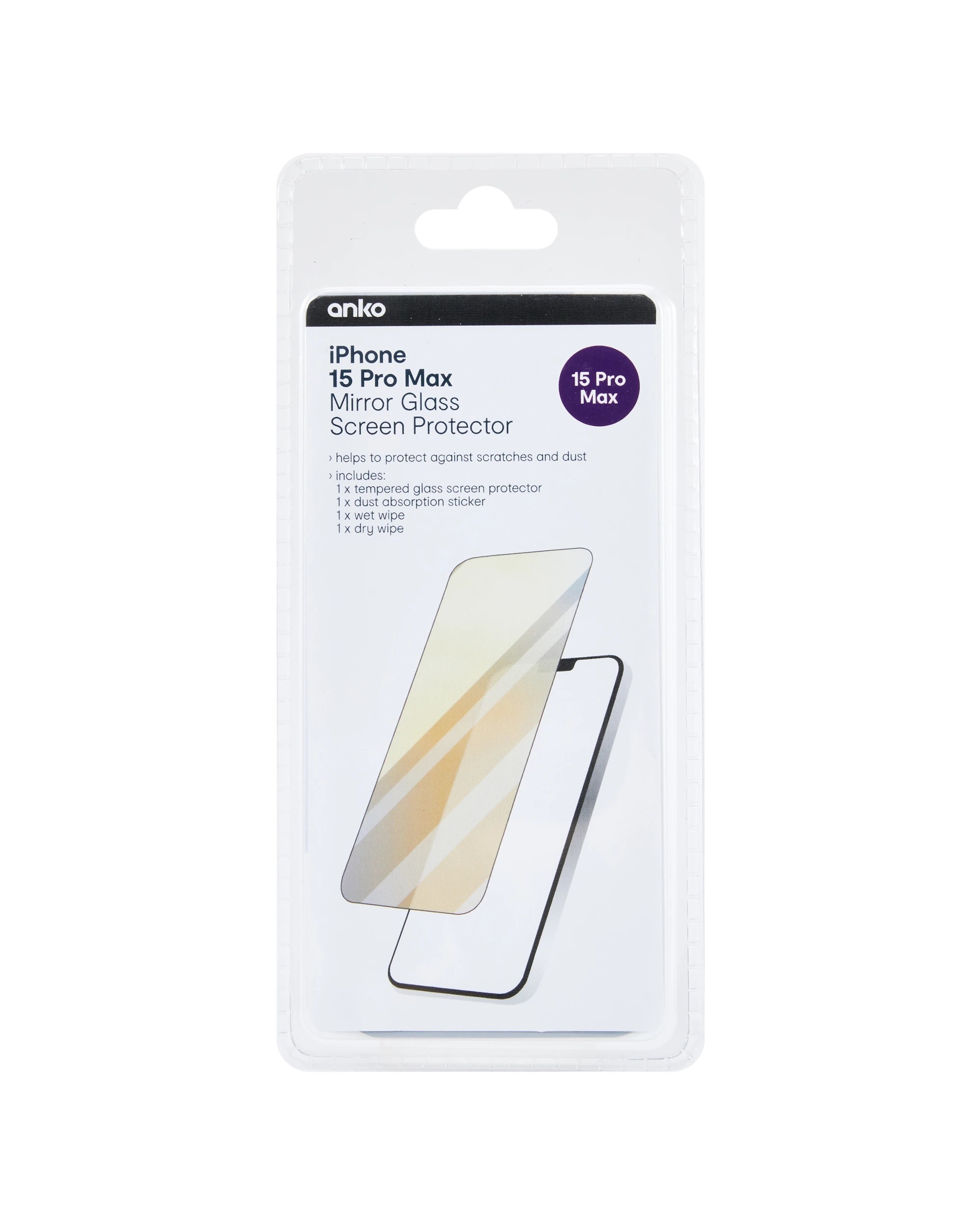 1 iPhone 15 Pro Max Mirror Glass Screen Protector, 1 of 2