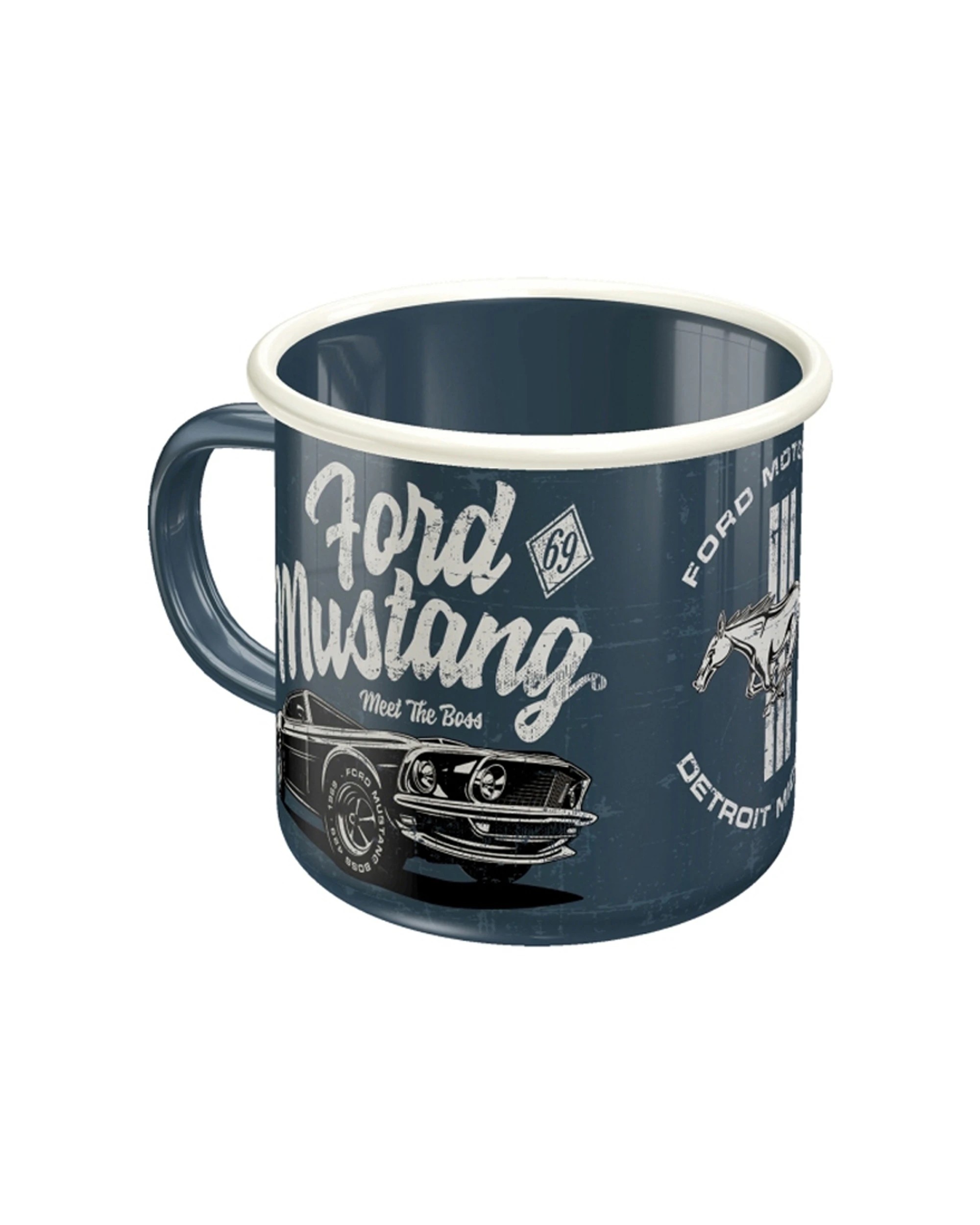 1 Nostalgic-Art Enamel Mug 360ml Mug -  Ford Mustang The Boss - Blue, 1 of 3