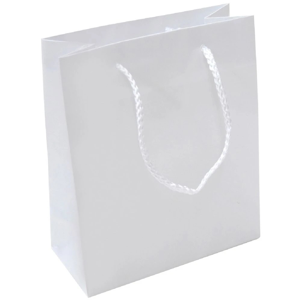 1 J.Burrows Carry Bags Small White Glossy 15 Pack, 1 of 2
