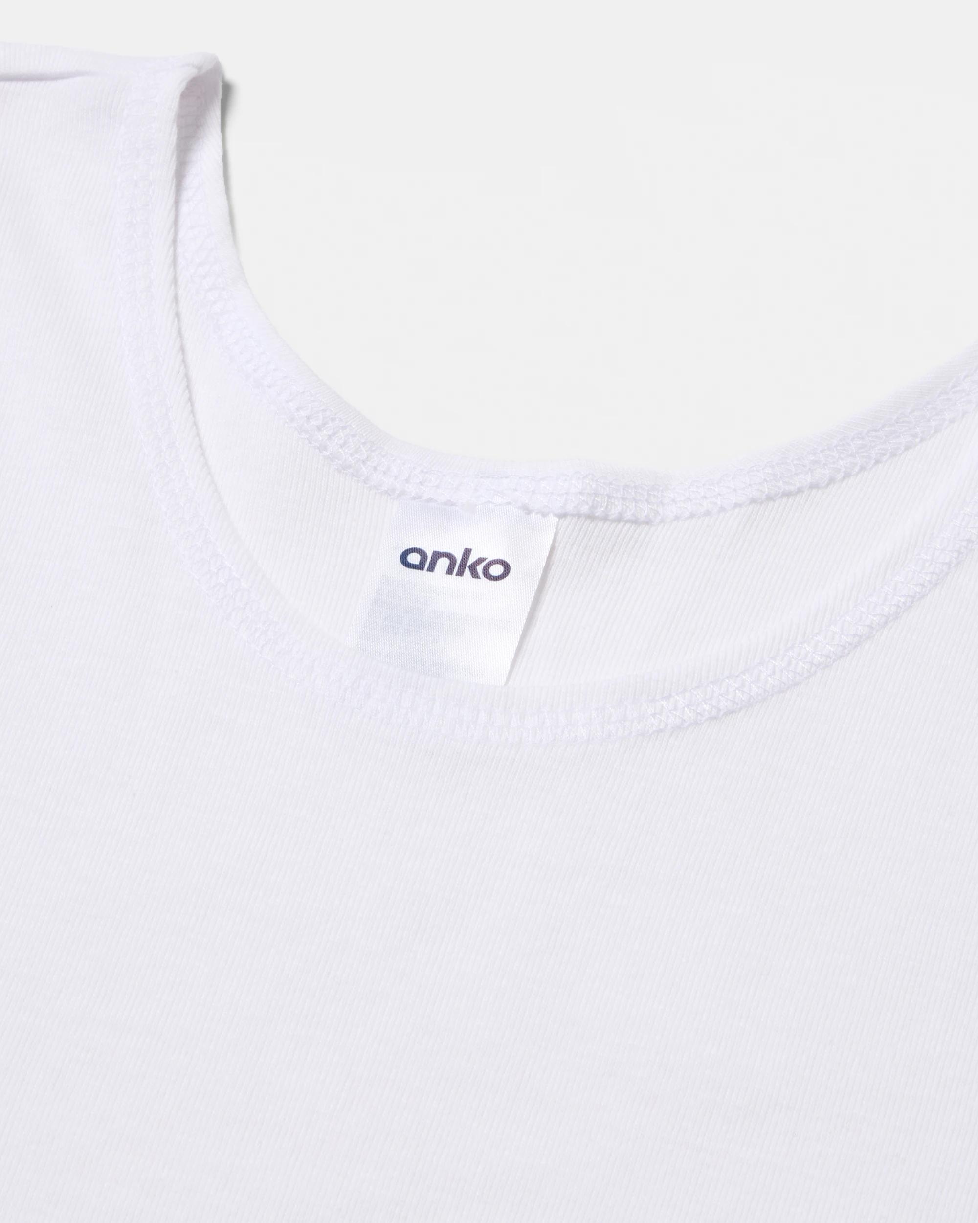 4 3 Pack Wide Strap Singlets White, 4 of 5