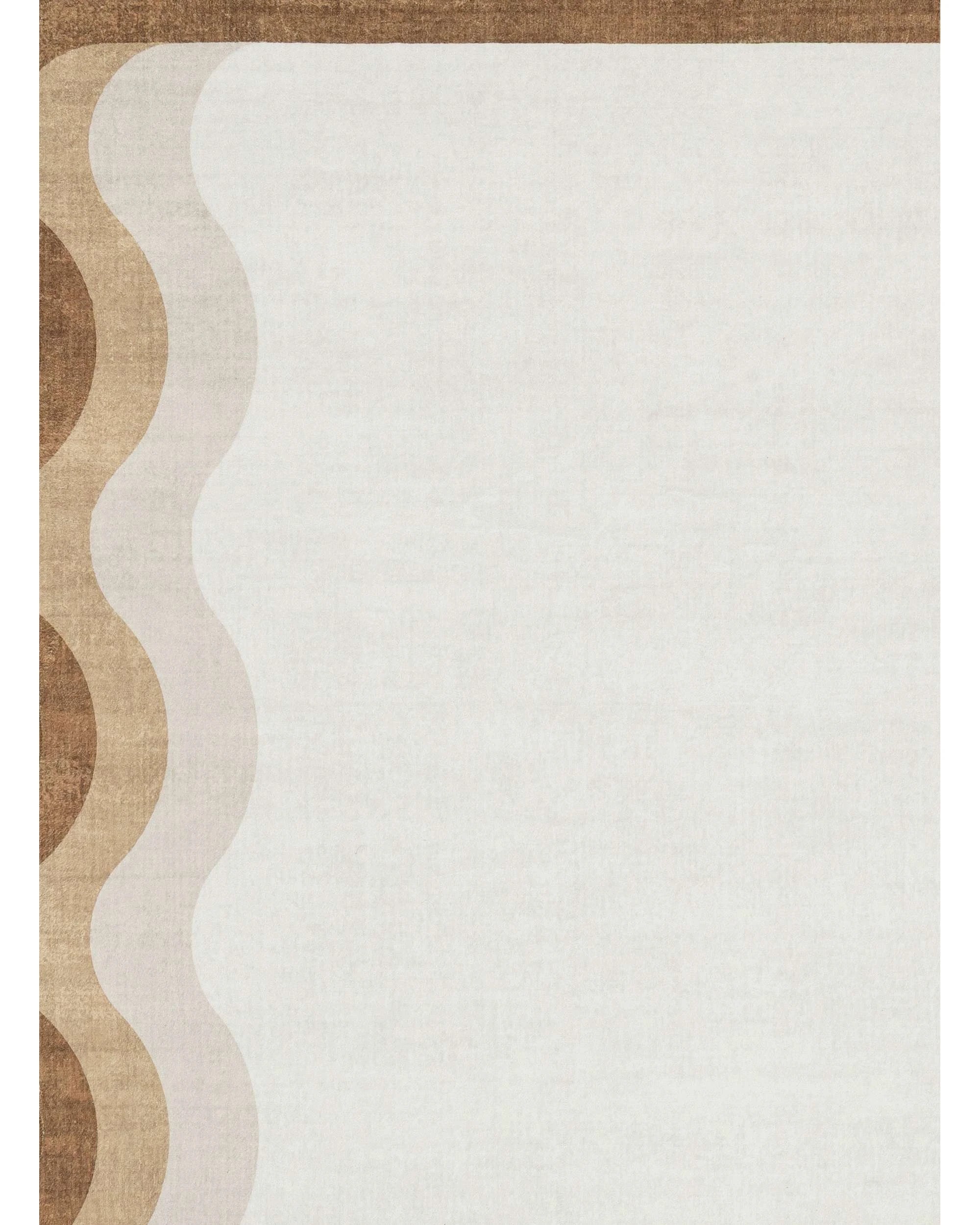 7 Loopsie Matera Tonal Scalloped Washable Rug-290cm x 190cm - Brown, 7 of 8