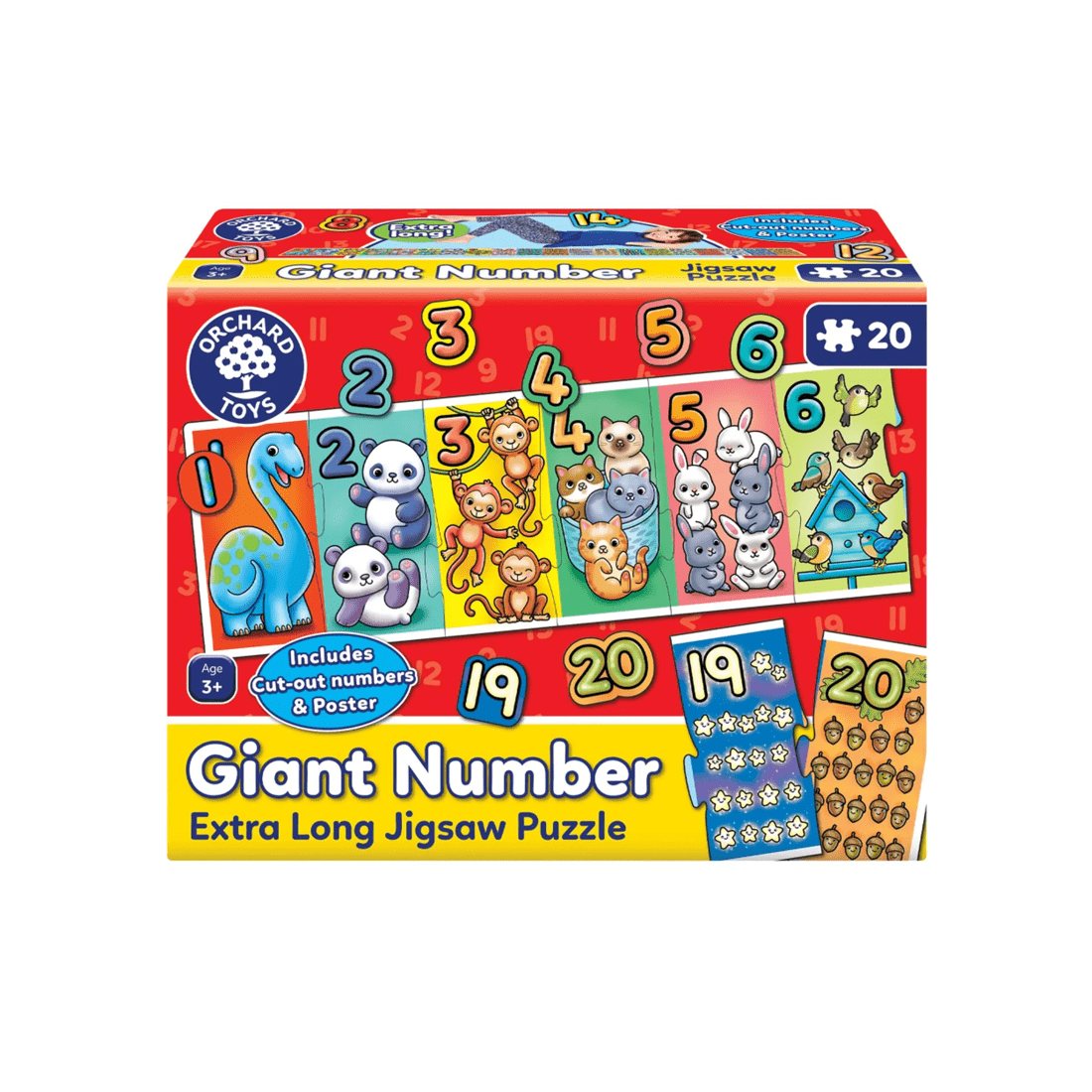 1 Orchard Toys Giant Number Extra Long 20 Piece Jigsaw Puzzle, 1 of 4