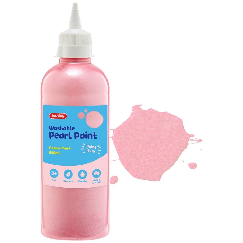 1 Kadink Washable Pearl Poster Paint 500mL Pink, 1 of 2