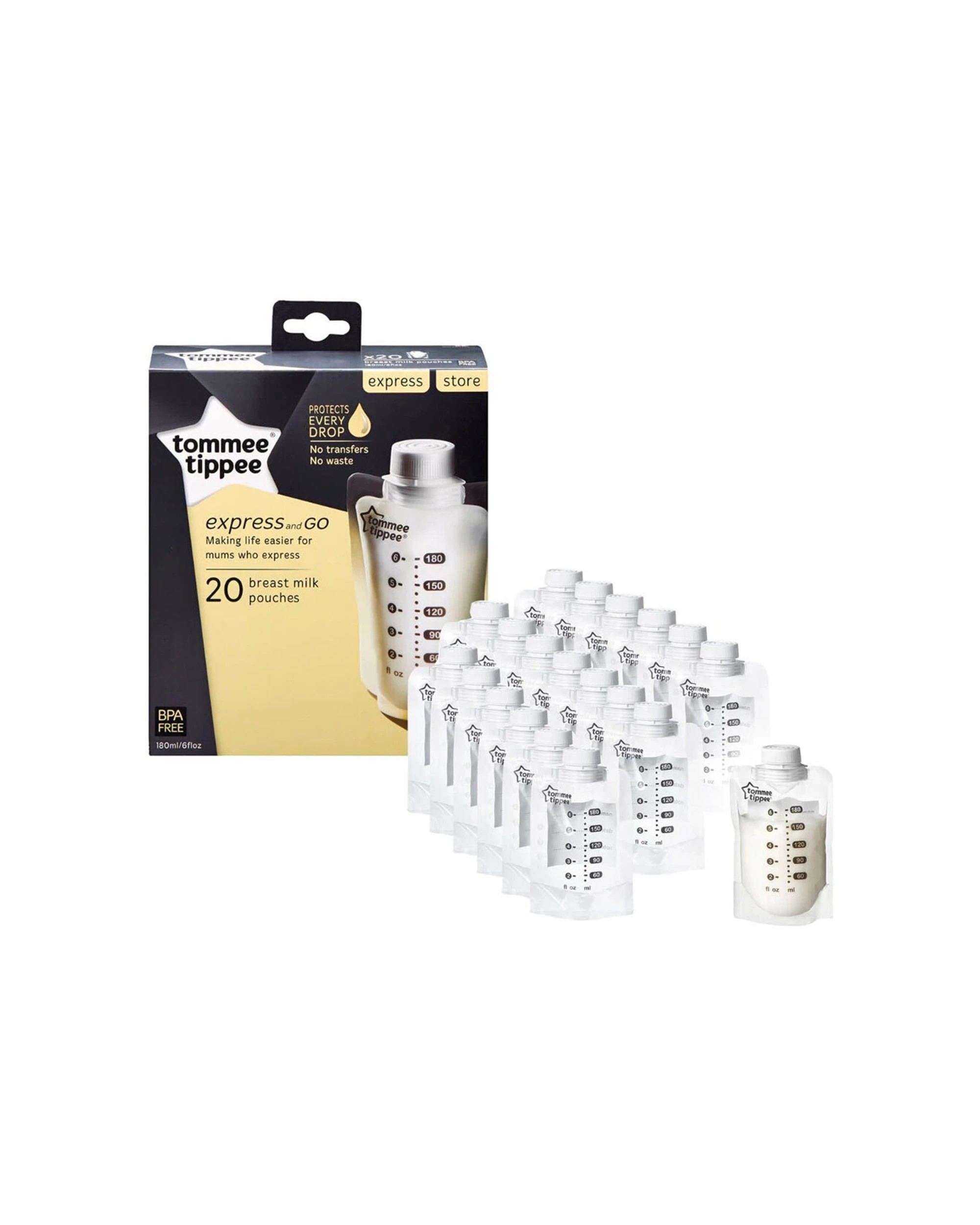 1 20pk Tommee Tippee Breast Milk Pouches - Clear, 1 of 6