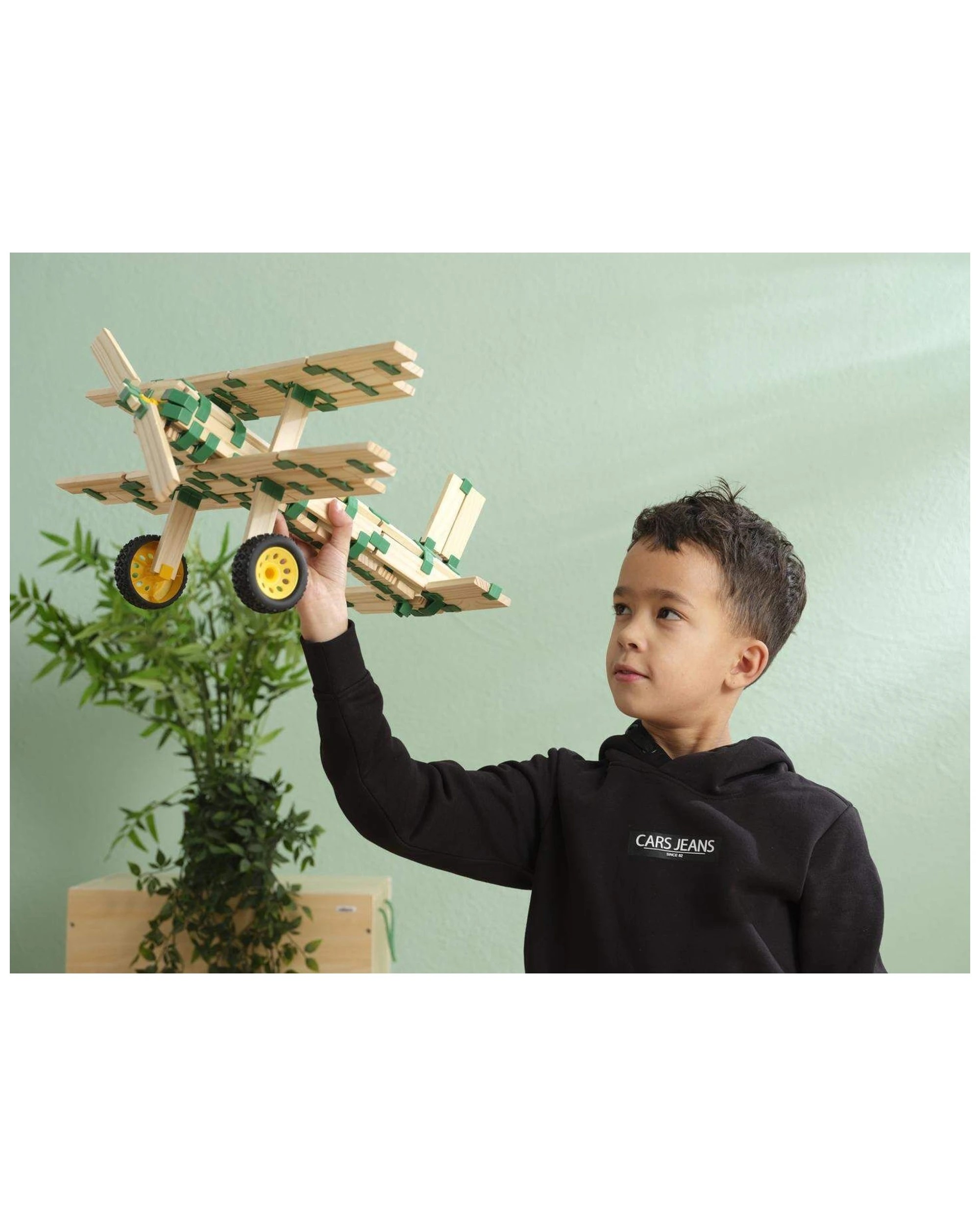 6 EDUCO Join Clips Building Planks 1000Pc Wooden Educational Toy 3 Years - Brown, 6 of 9