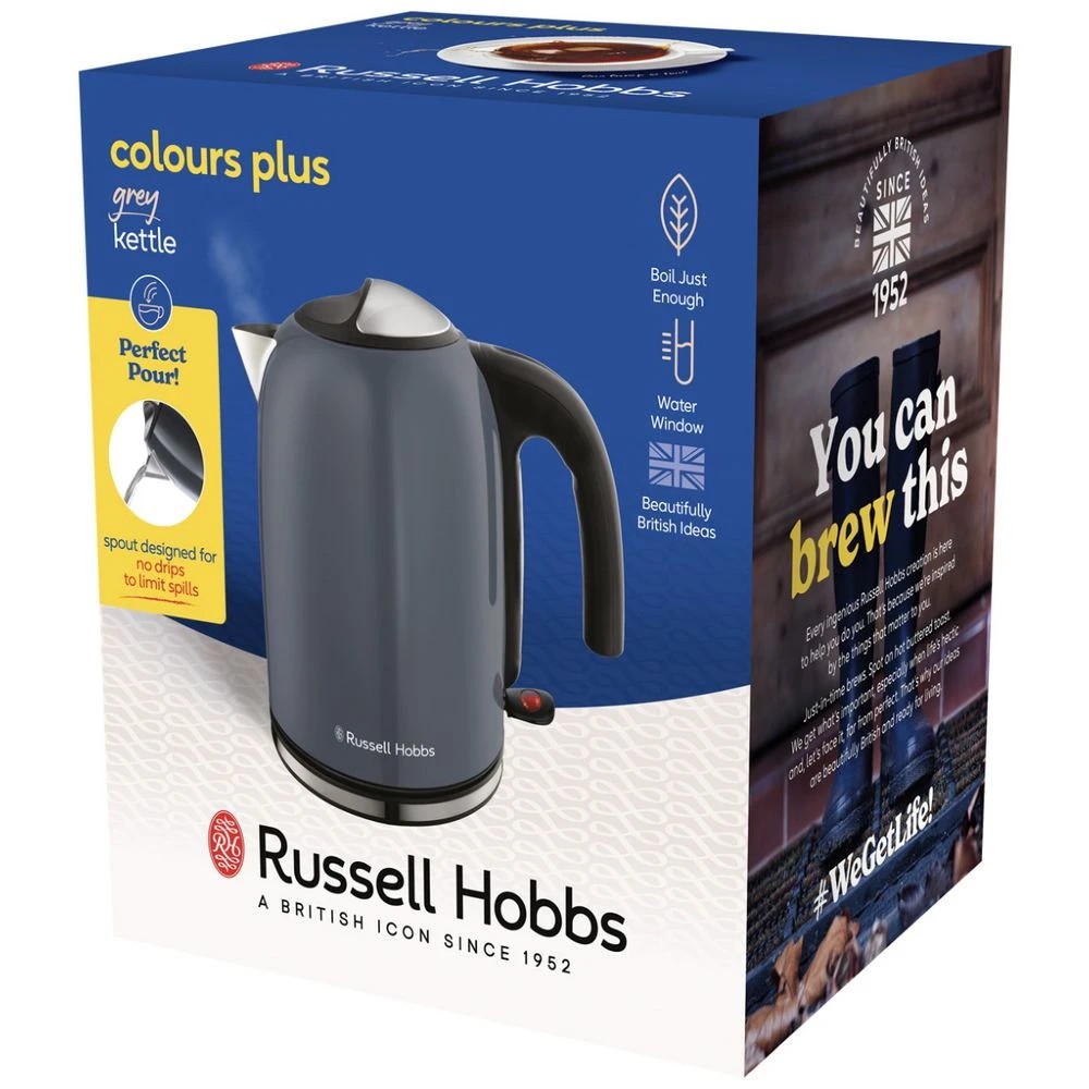 2 Russell Hobbs Colour Plus Kettle Storm Grey, 2 of 10