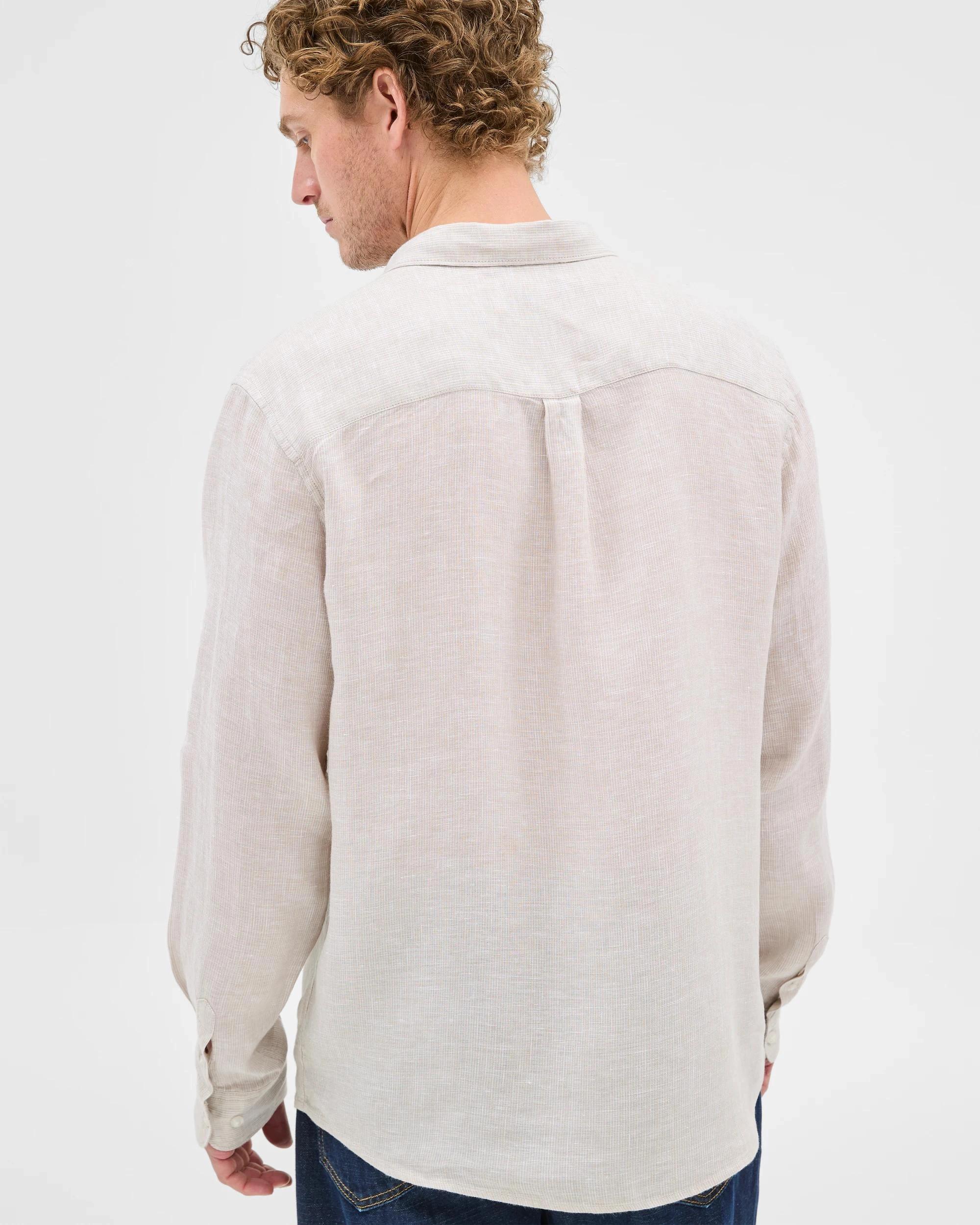 4 Target European Linen Long Sleeve Textured Shirt LIGHT STONE, 4 of 10