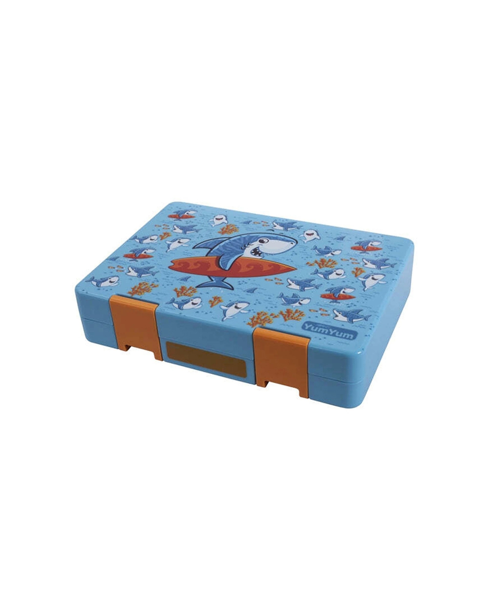 1 Avanti Yum Yum Bento Box Surfing Sharkie Kids Children Lunch With Divider 4 Compartments - Pattern, 1 of 1
