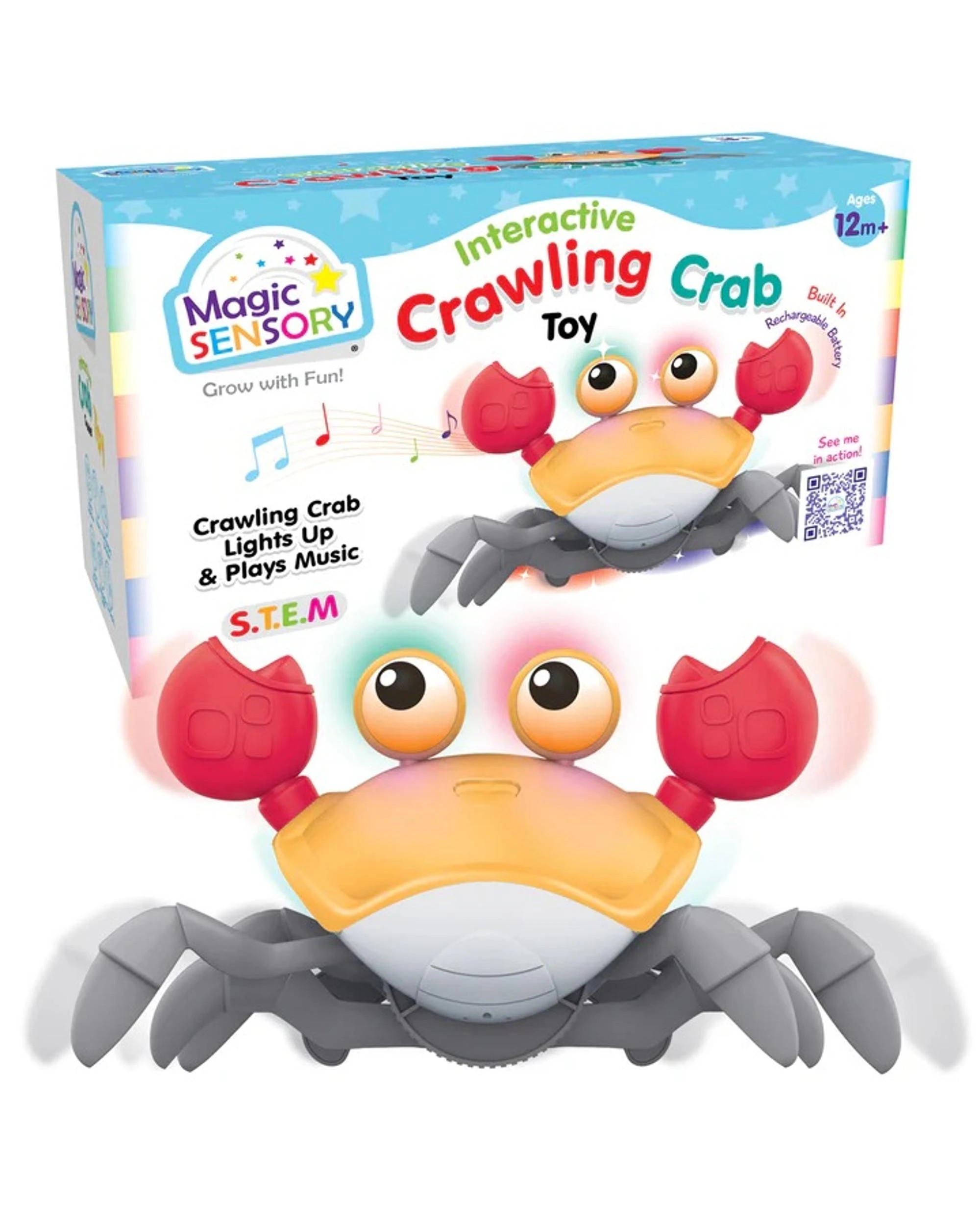 1 Magic Sensory Interactive Crawling Crab Toy - Orange, 1 of 8