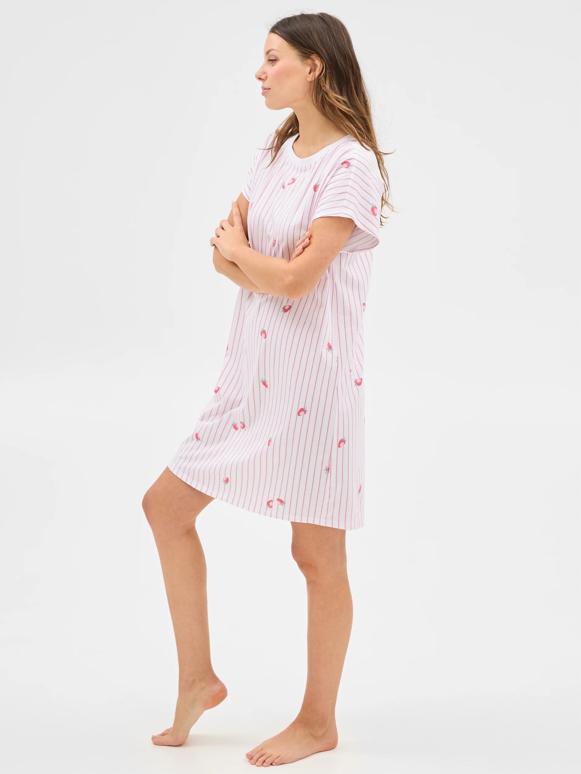 4 Target Australian Cotton T-shirt Nightie STRAWBERRY STRIPE, 4 of 5