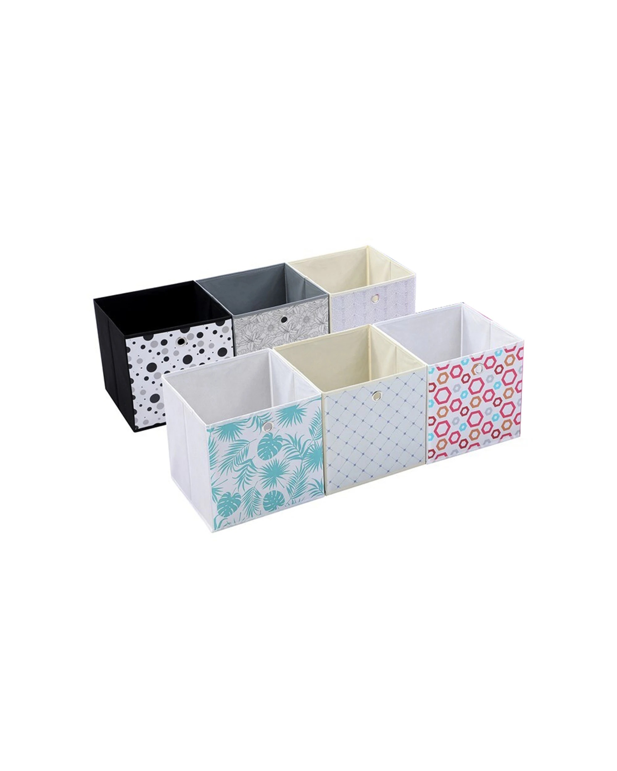 1 6PK Boxsweden Mode Patterned Foldaway Cube 29x29x29cm Designs - Multi, 1 of 7
