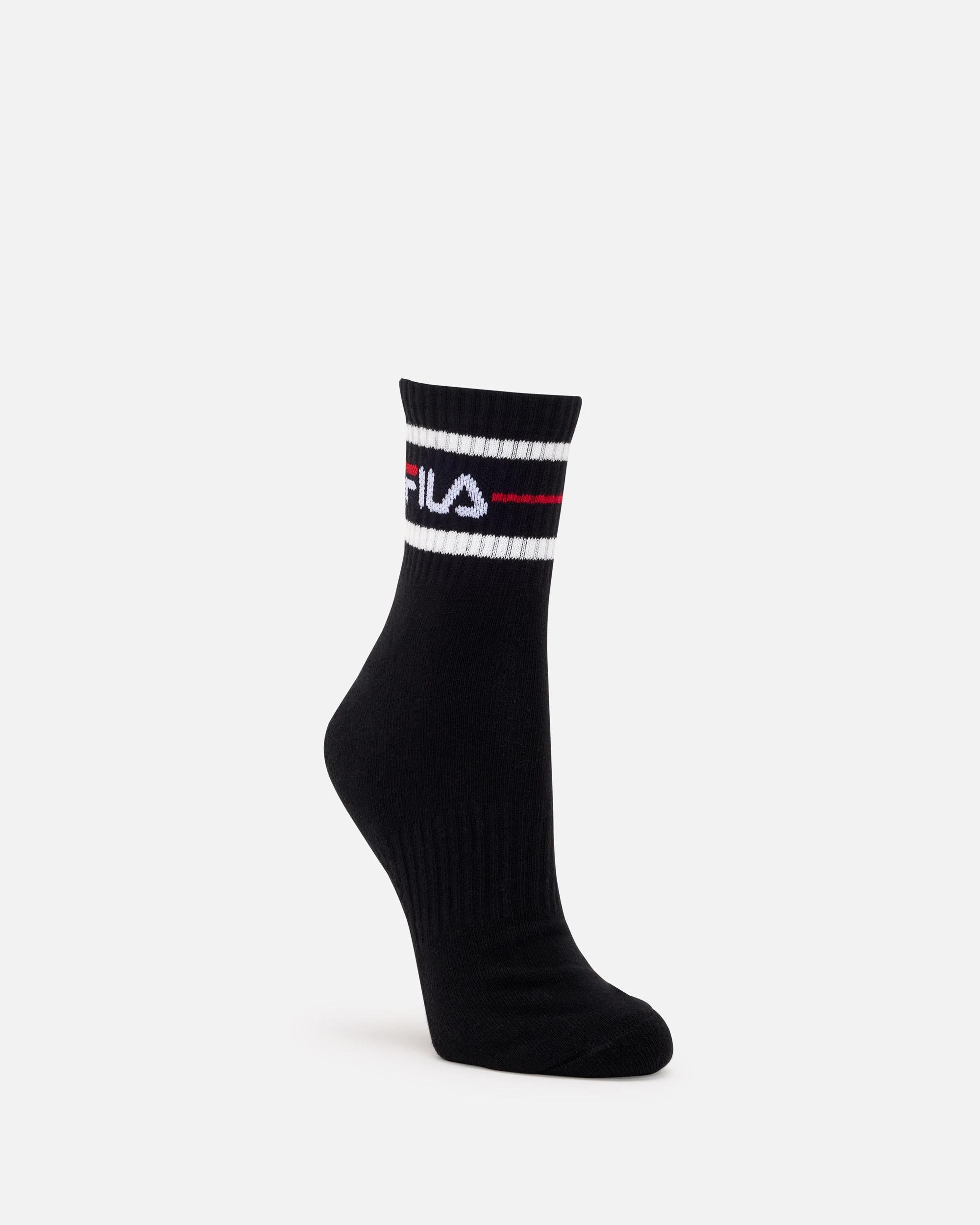 3 Fila Quarter Crew 3 Pack Socks BLACK, 3 of 4