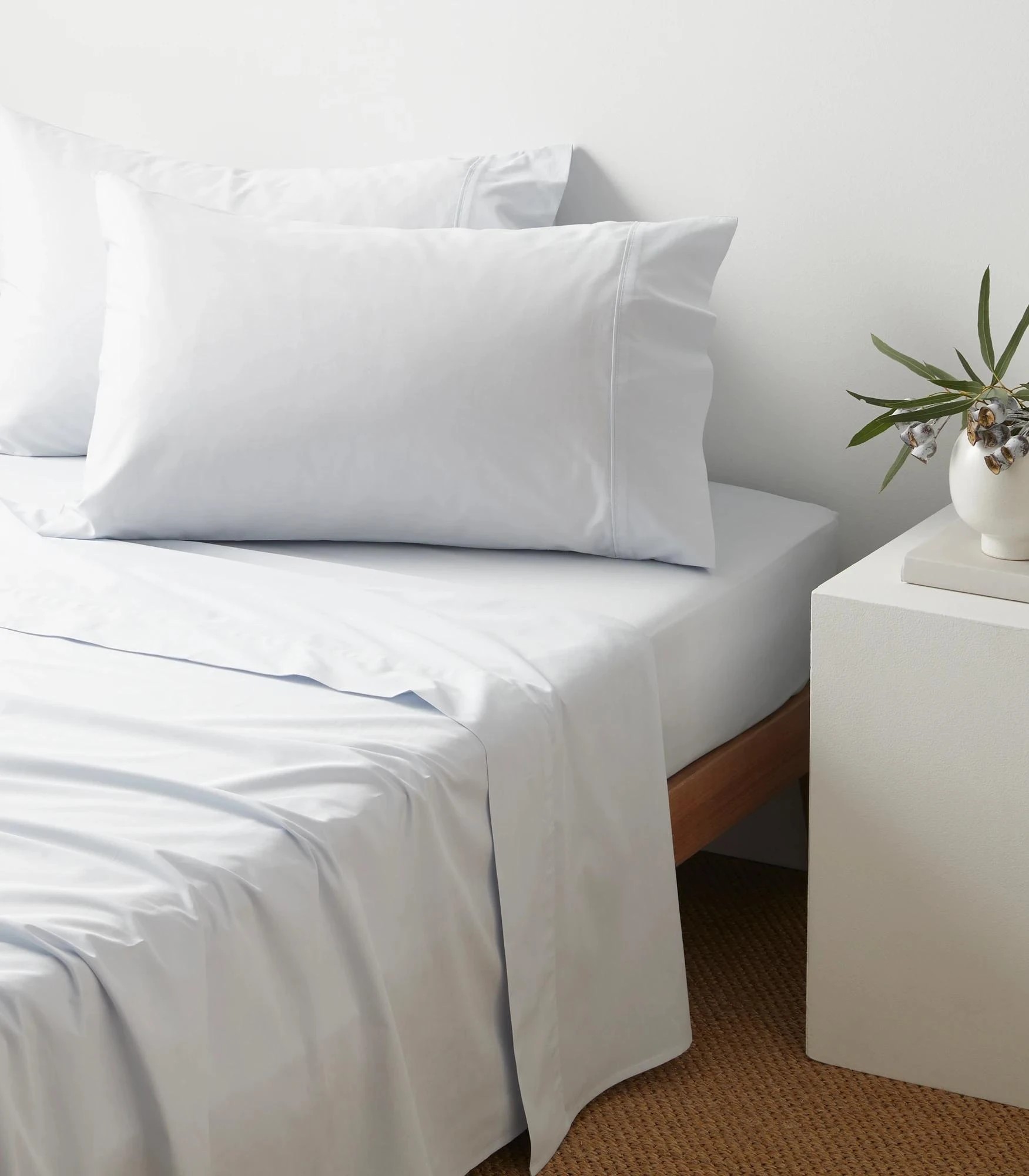 1 Target Australian Cotton 250 Thread Count Flat Sheet - Double Bed - Blue, 1 of 2