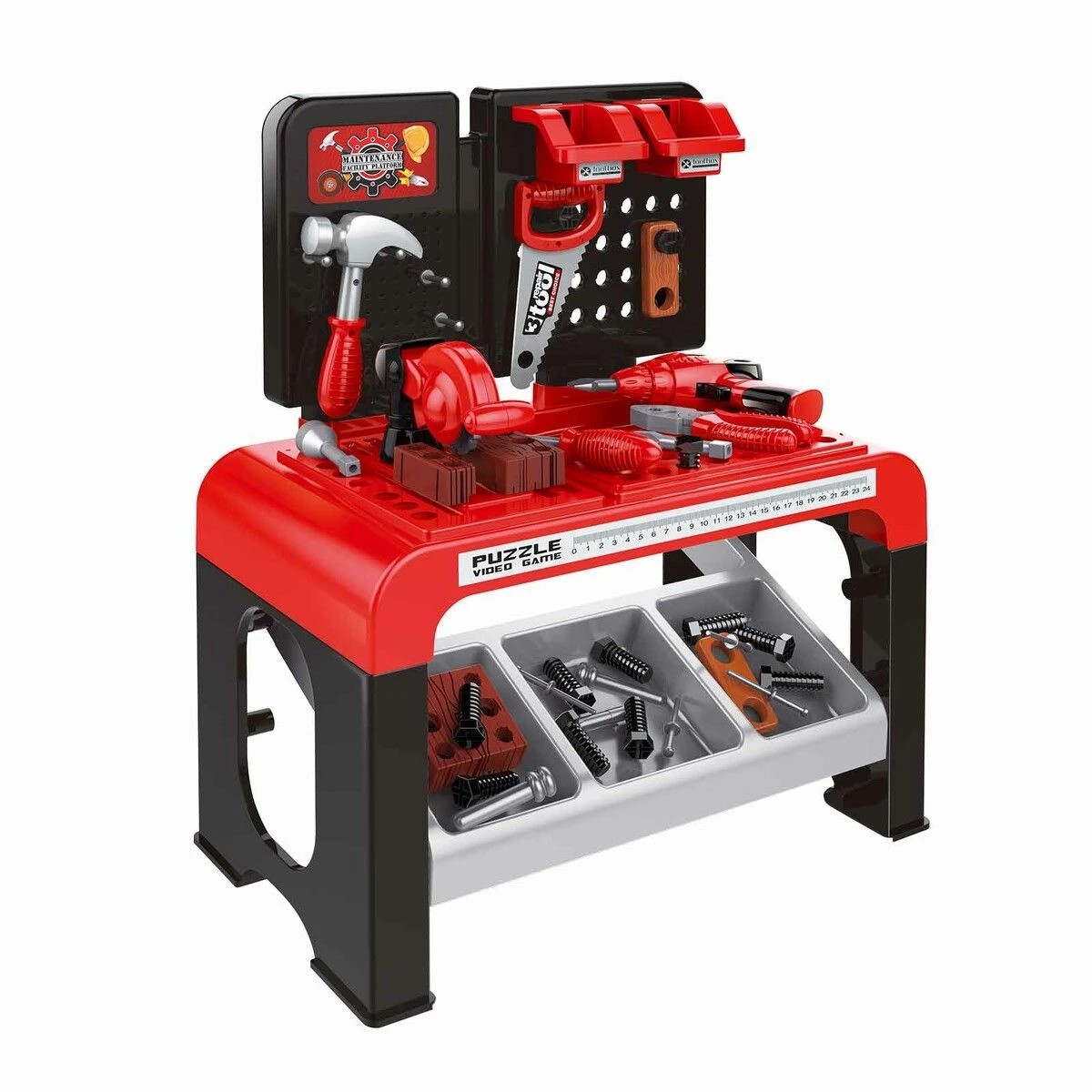 1 AUSWAY Kids Workbench Tool Bench Construction Toy Set 46pcs, 1 of 1