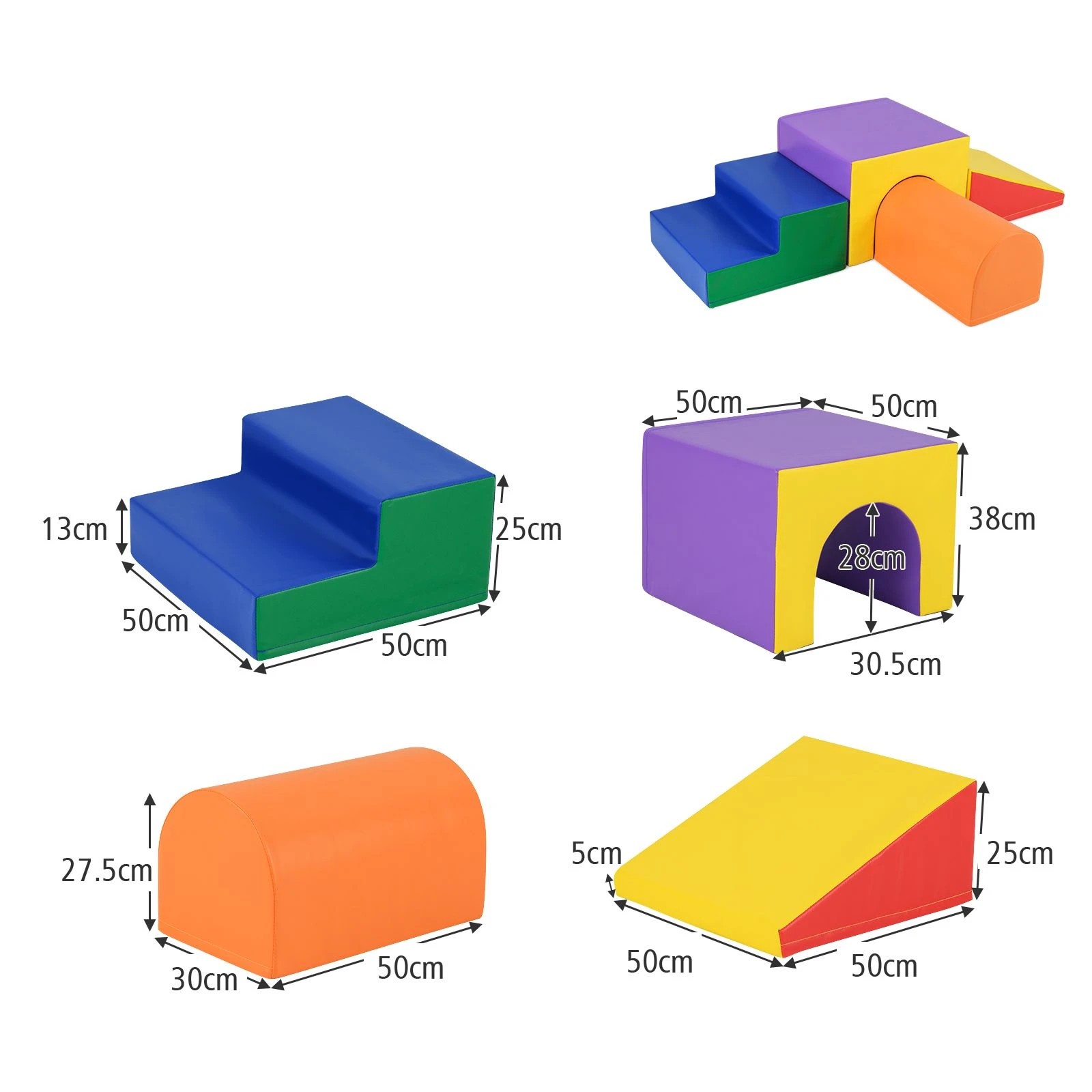 2 Costway 4PCS Soft Corner Climbing Sliding Blocks - Multi, 2 of 3