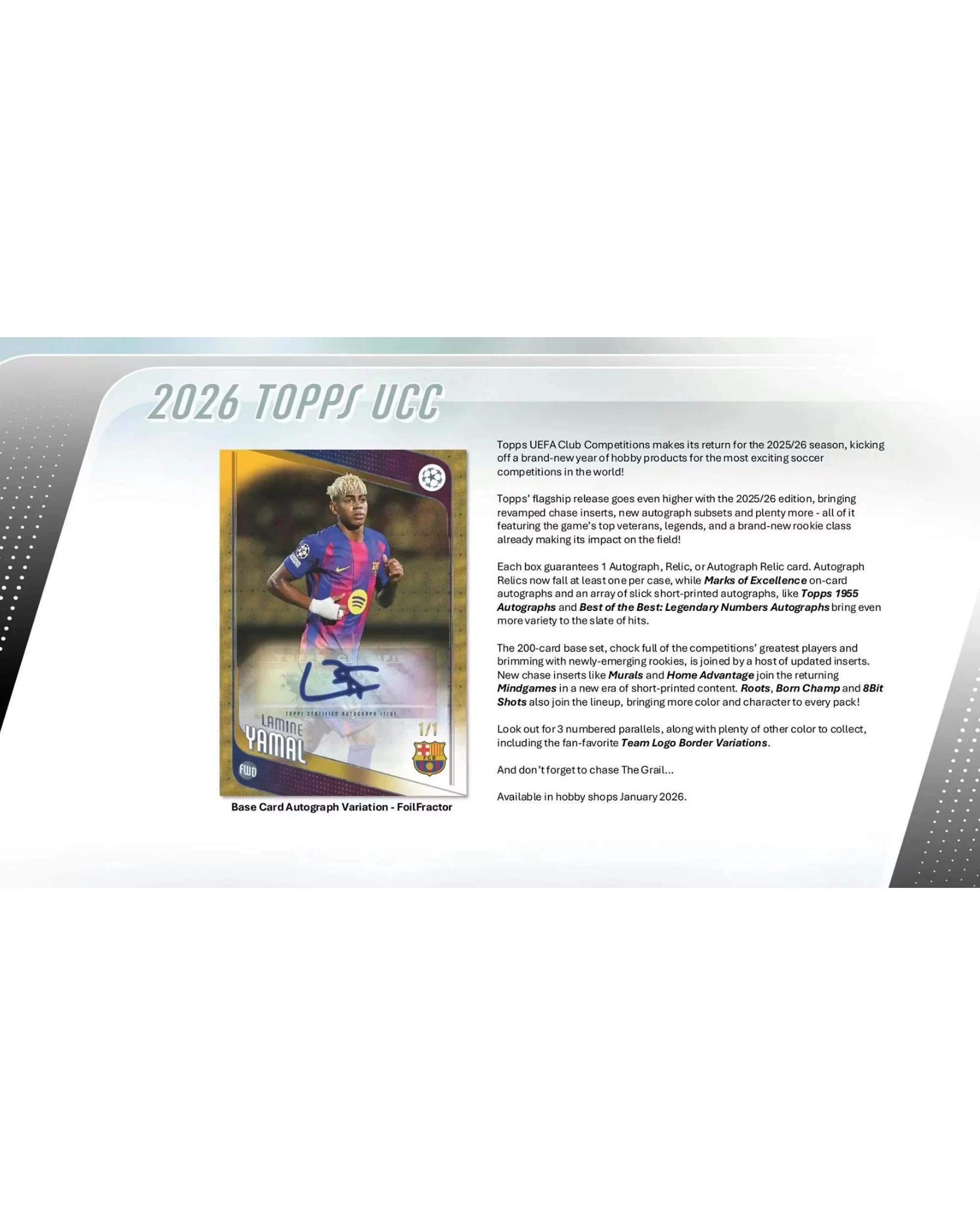 5 Topps 2025/2026 UEFA Club Competitions Soccer Hobby Box, 5 of 10