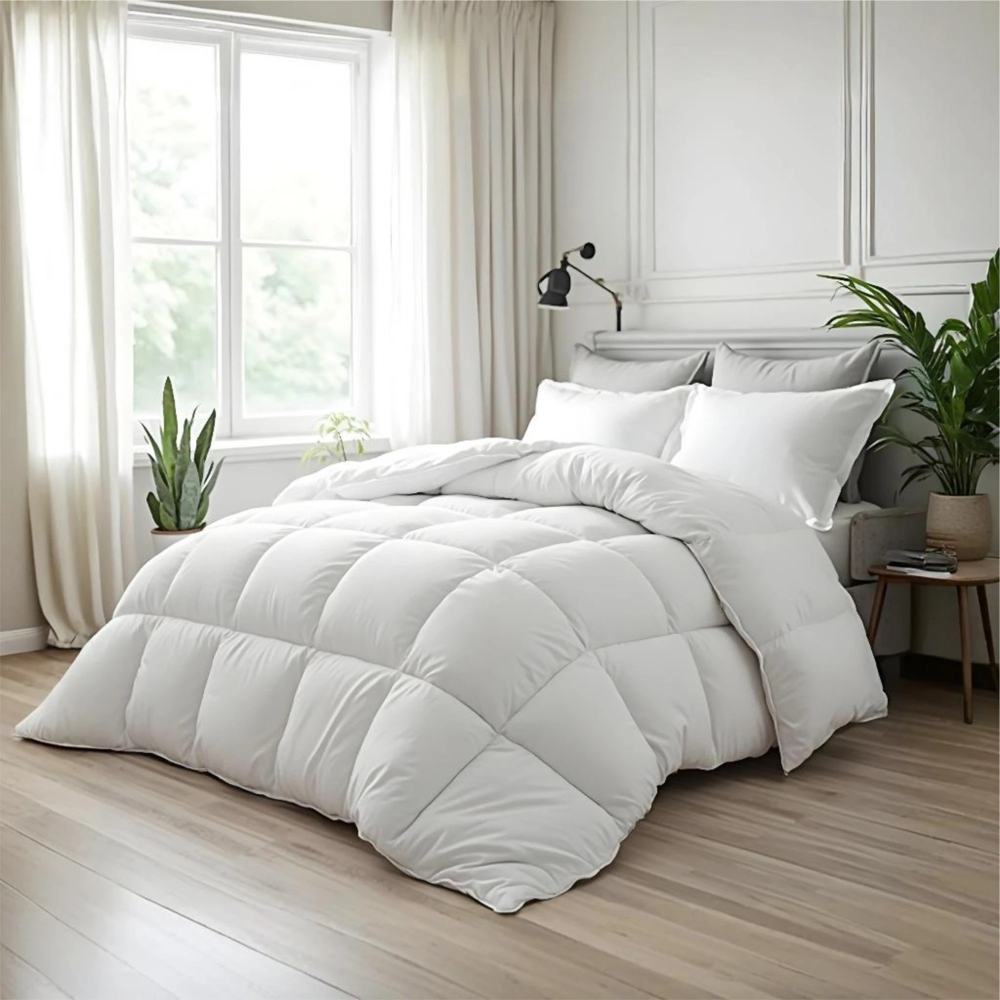 2 Royal Comfort 500GSM Plush Duck Feather Down Quilt Ultra Warm Soft - All Seasons - Super King Bed - White, 2 of 5