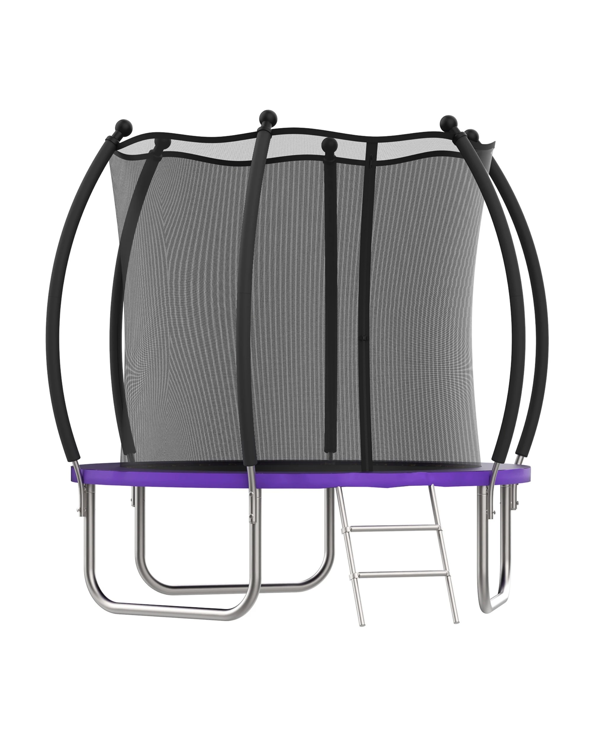 1 Advwin 8FT Outdoor Trampoline for Kids w/Ladder, Sprinkler & LED Lights, Max Limit 200 kg, 1 of 7