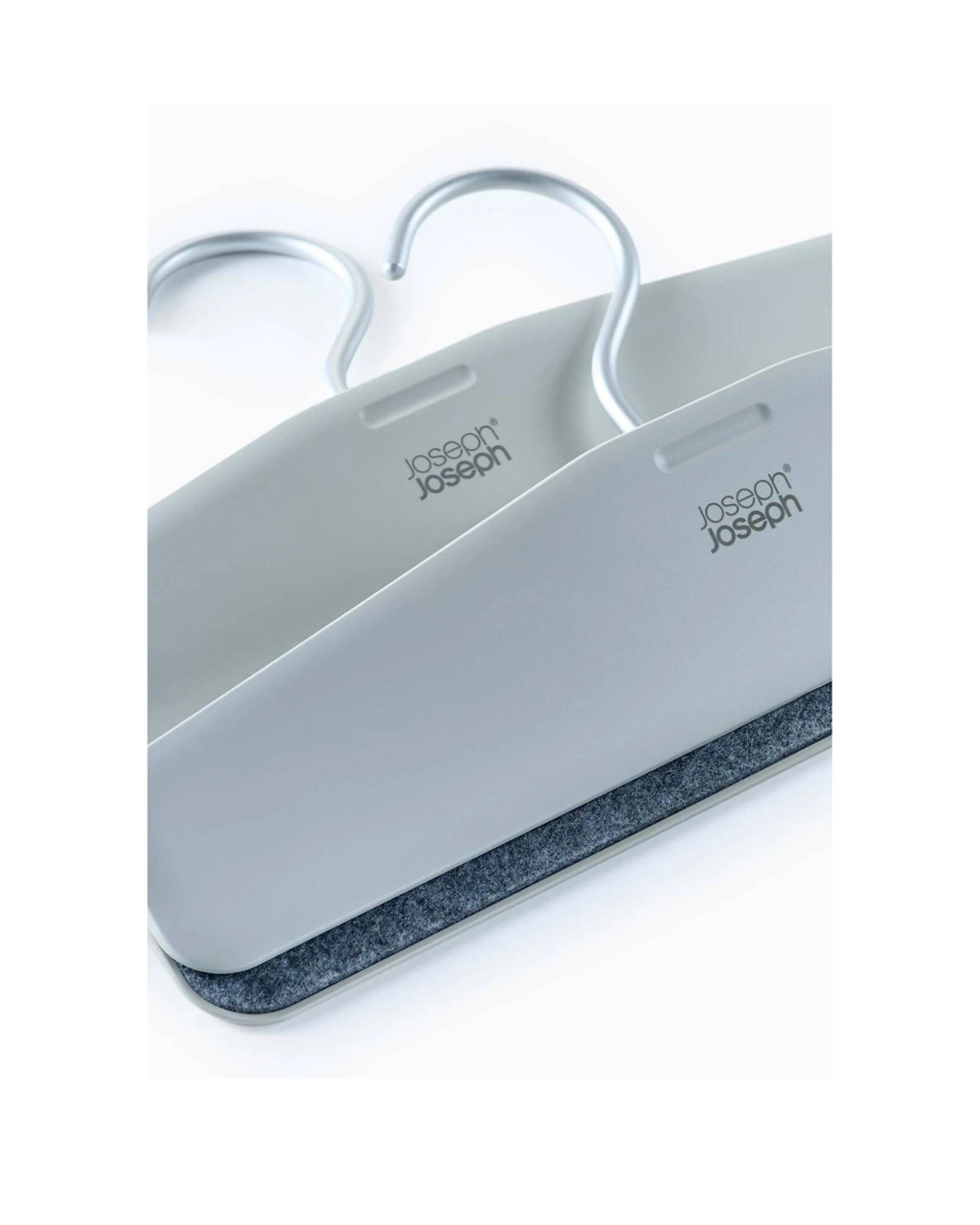5 Joseph Joseph Orderly Trouser And Skirt Wardrobe Hanger 2pc Wide Grip Felt Lining Clamp Set Ecru - White, 5 of 7