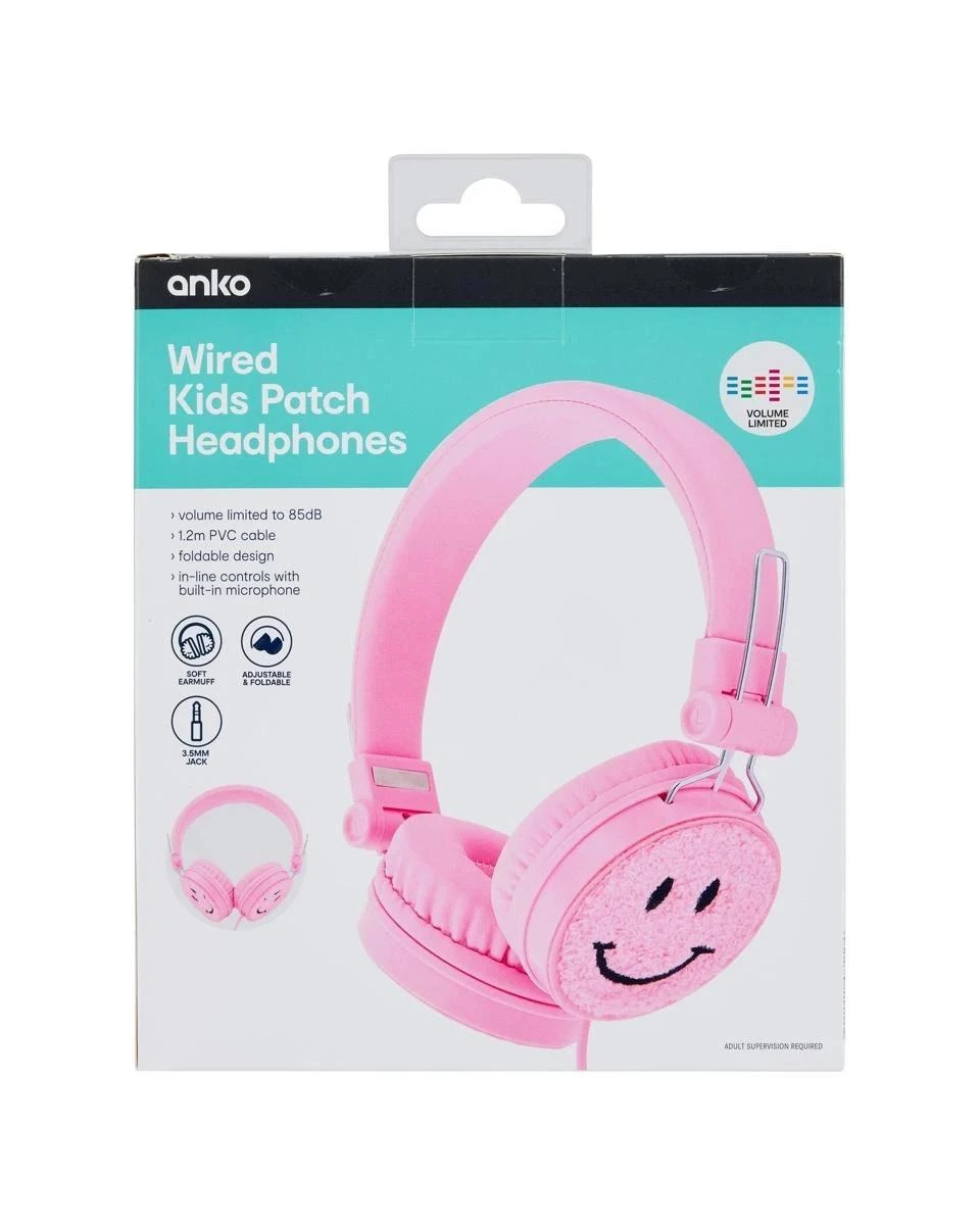 9 Kids Patch Wired Headphones - Pink, 9 of 9