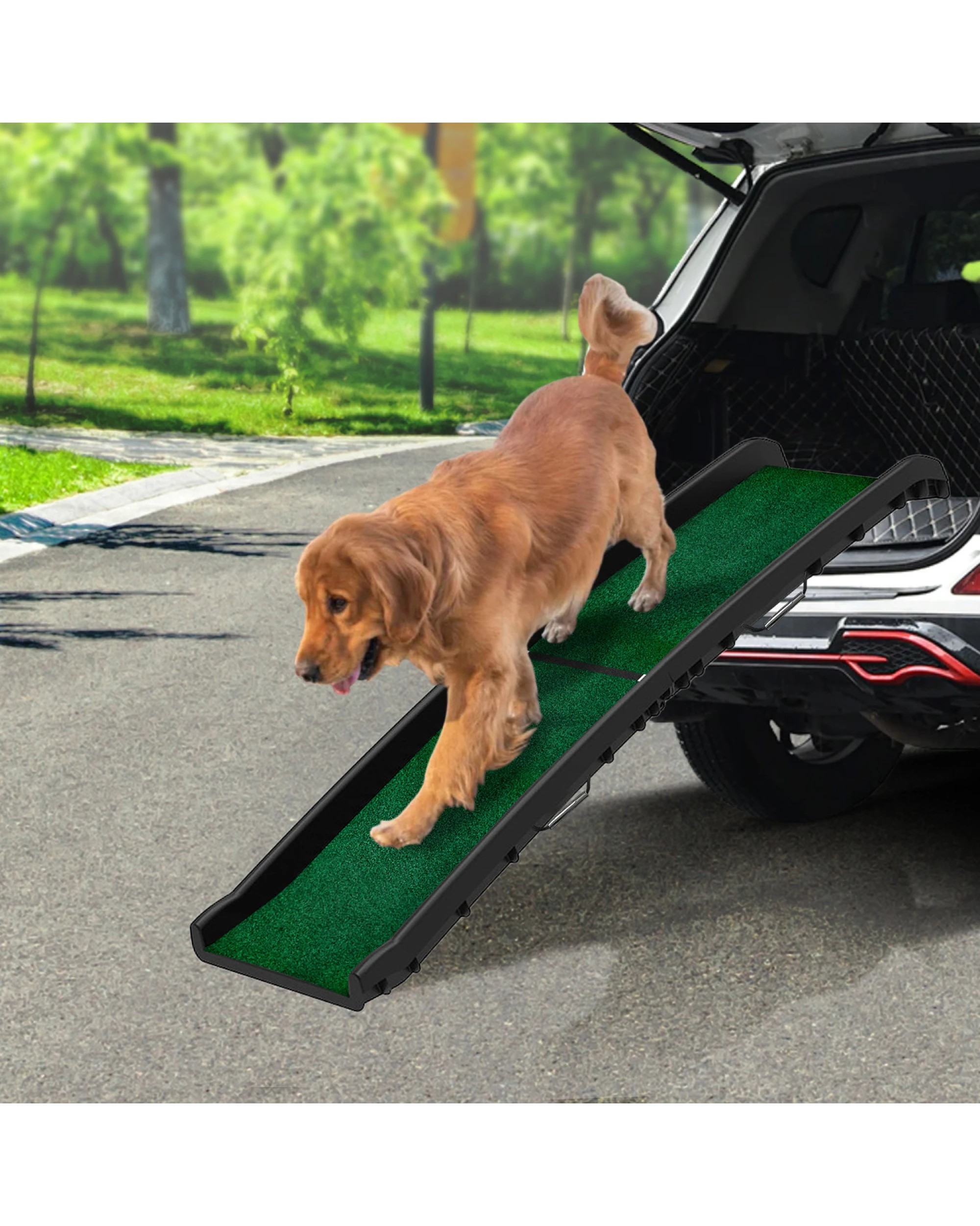 4 Furtastic Foldable Plastic Dog Ramp with Synthetic Grass, 4 of 4