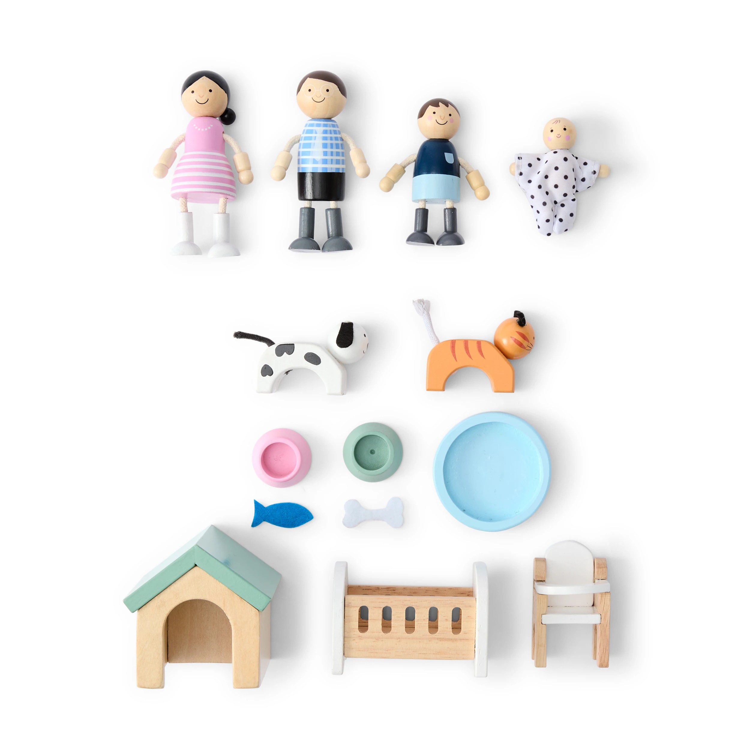 6 14 Piece Wooden Family Set, 6 of 8