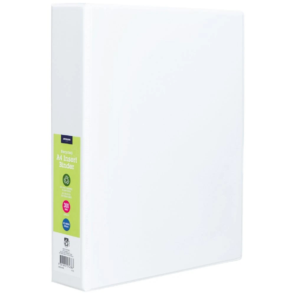 1 J.Burrows Insert Binder A4 4 D-Ring 38mm White, 1 of 6