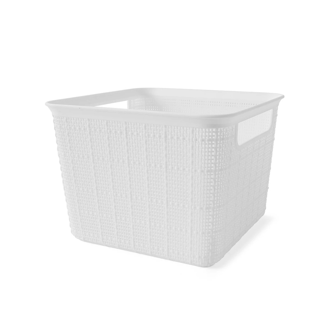 2 3.5L Linen Weave Square Basket - White, 2 of 8