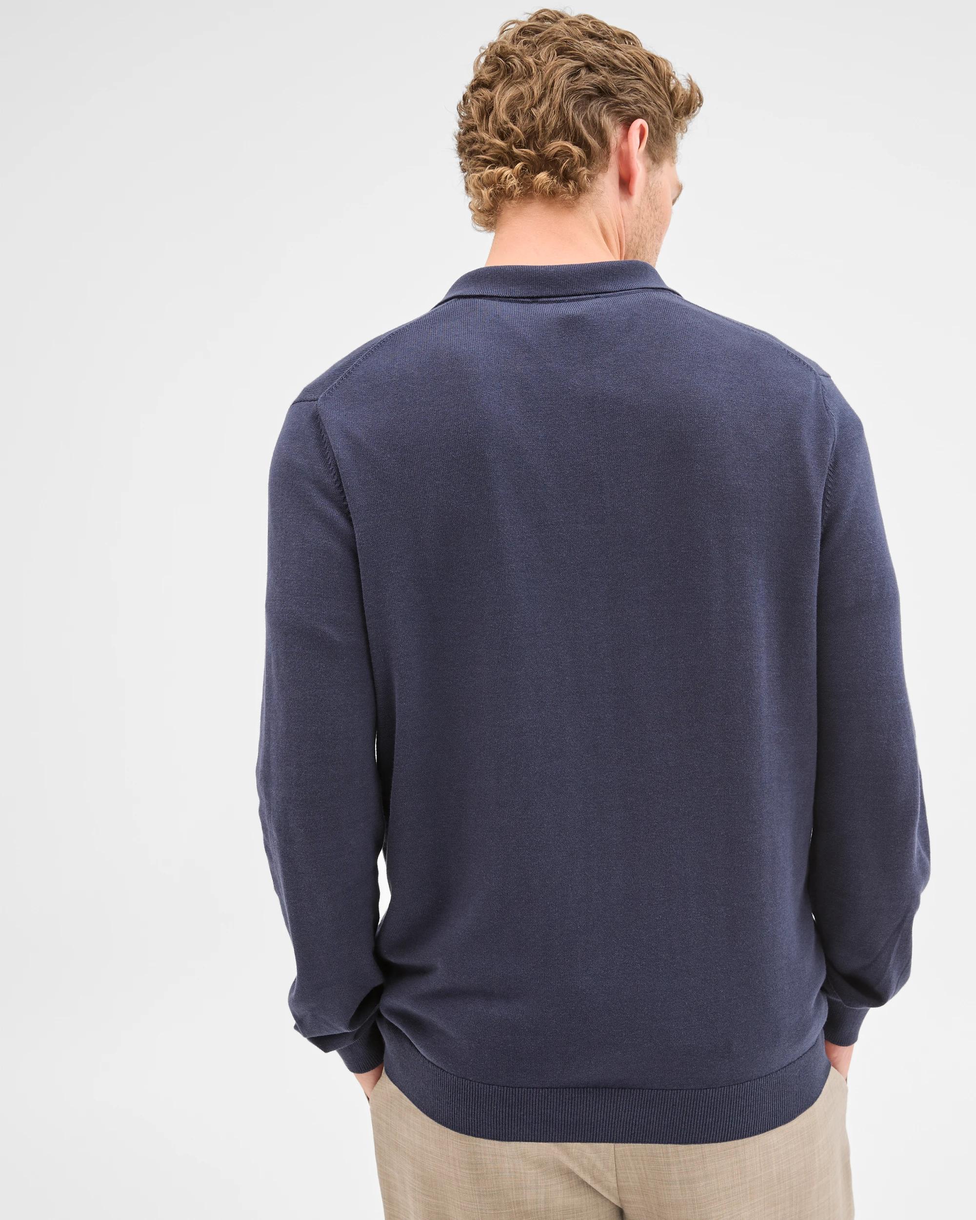 5 Preview Long Sleeve Knit Polo Top NIGHT SKY, 5 of 5