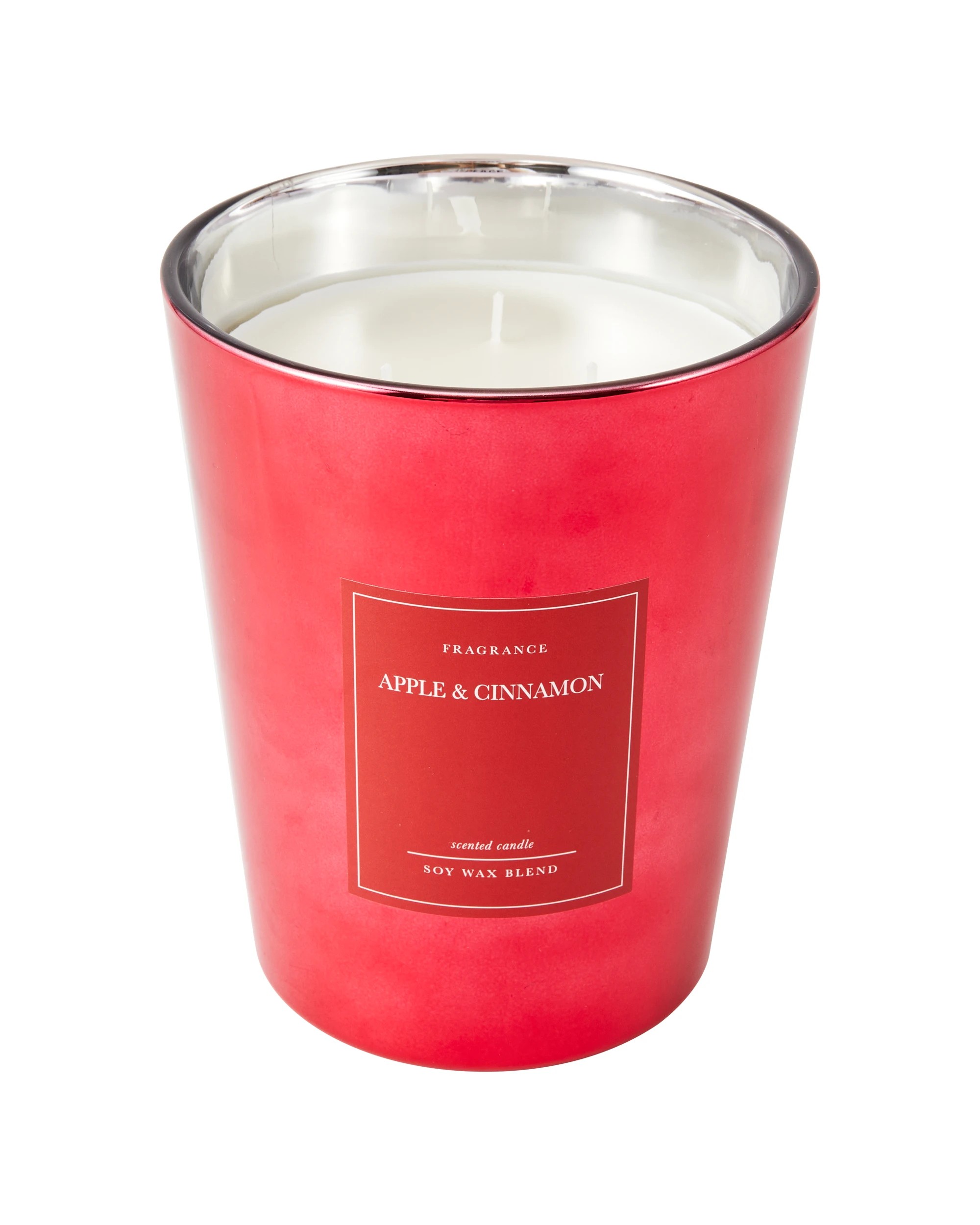 4 Christmas XL Red Metallic Glass Candle, 4 of 6
