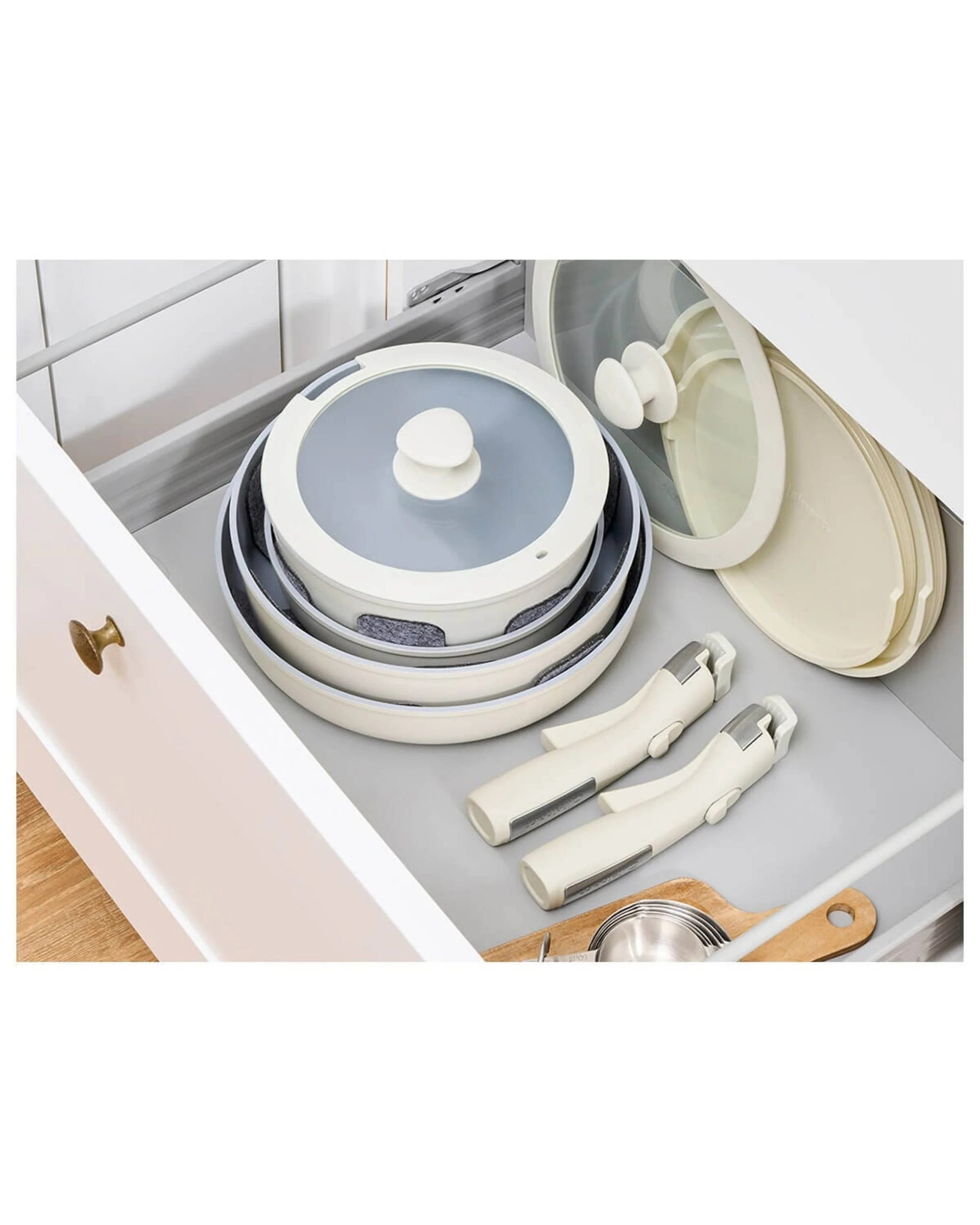 3 Cuisinart 13pc Nonstick ClickSmart Detachable Handle Kitchen Cookware Set - Beige, 3 of 4