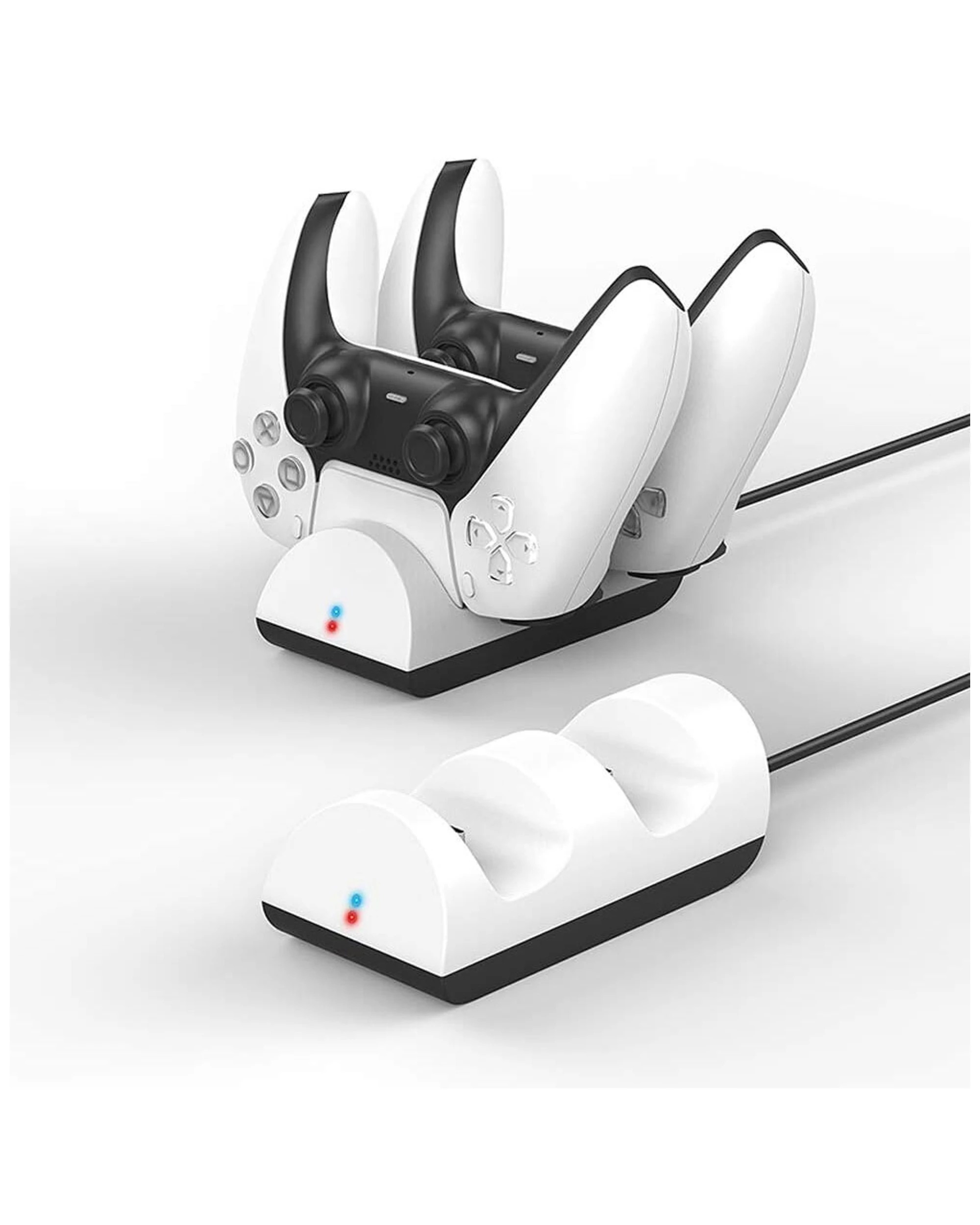 2 Goobay Dual Charging Station For PlayStation PS5 Controllers - Dual Charging - White, 2 of 3