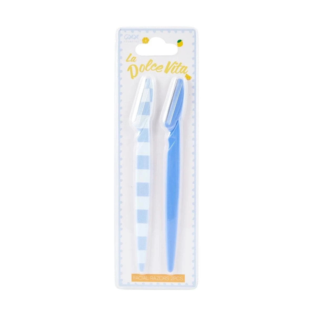 1 OXX Cosmetics La Dolce Vita 2 Piece Facial Razor Set - Blue, 1 of 4