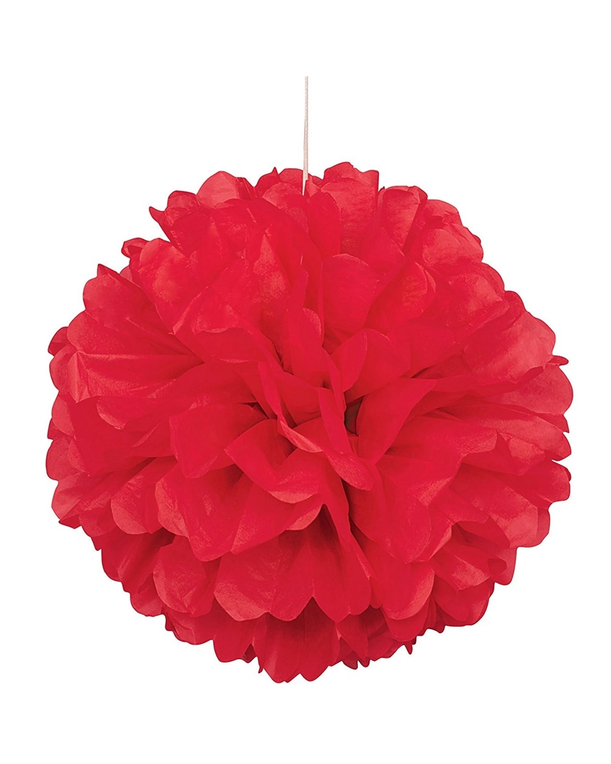 1 Unique 40cm Tissue Paper Puff Ball - Red, 1 of 1
