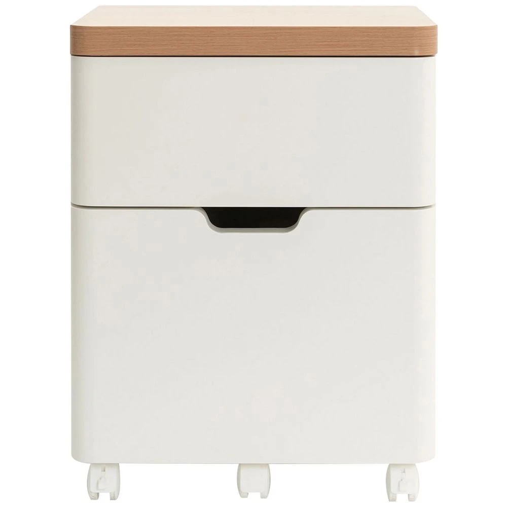 2 Marstrand 2-Drawer Pedestal Oak and White  Cabinets Pedestals, 2 of 10