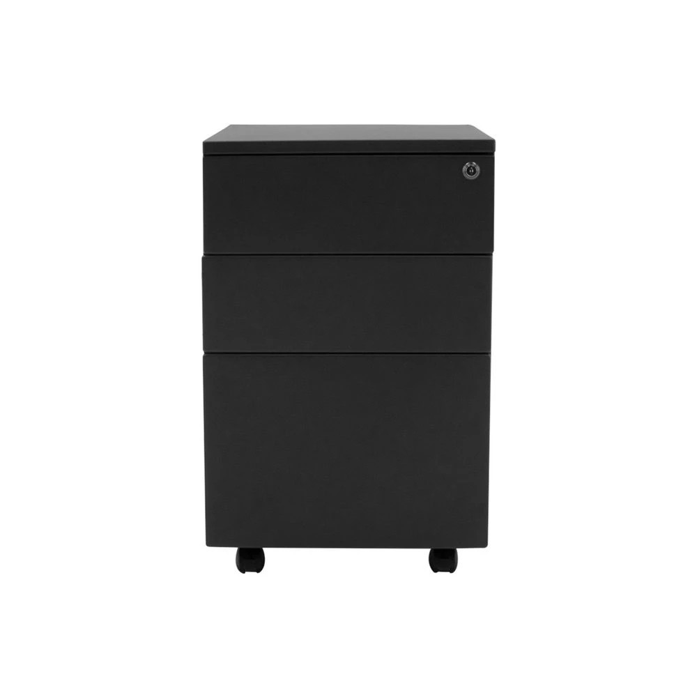 2 Stilford 3 Drawer Mobile Filing Pedestal AFRDI Black Cabinets Pedestals, 2 of 4