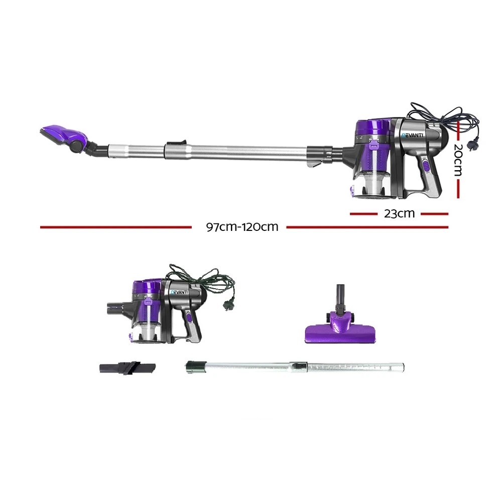 2 Devanti Stick Vacuum Cleaner Handheld Corded 450W - Purple, 2 of 10