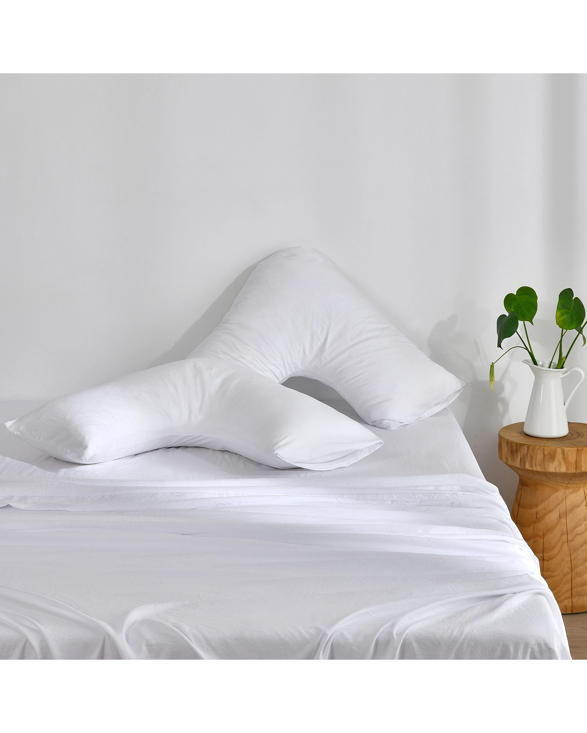 4 Dreamaker Superfine Washed Microfibre V-Shape Pillowcase Twin Pack - White, 4 of 4